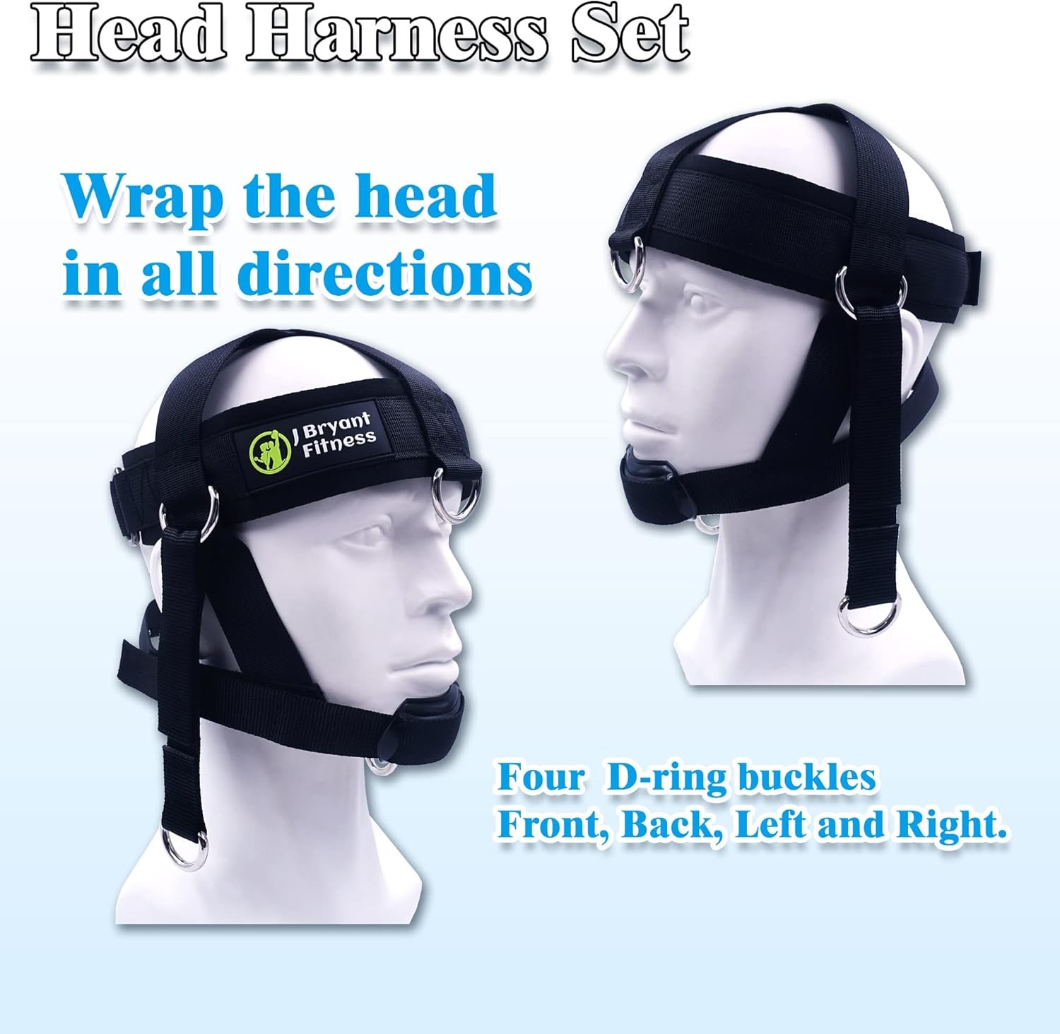 J Bryant Neck Harness Head - Weight Lifting with Resistance Black-M(20-23)