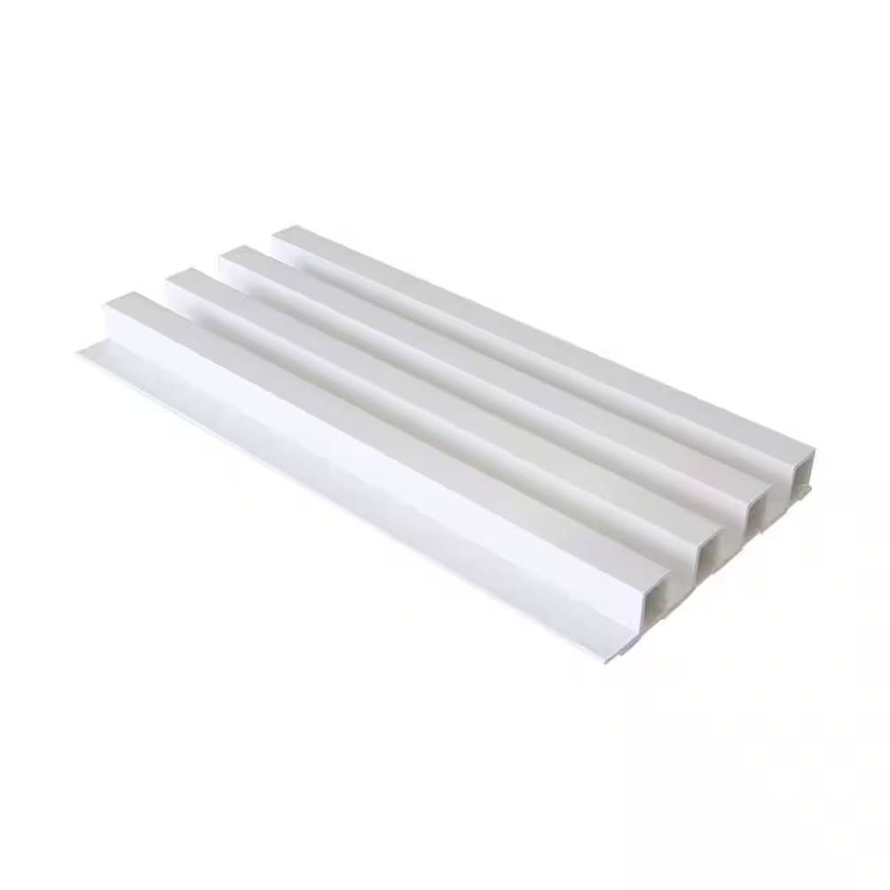 1 In. X 3-1/4 Ft. X 9 Ft. Wall Cladding White Interlocking Composite Decorative