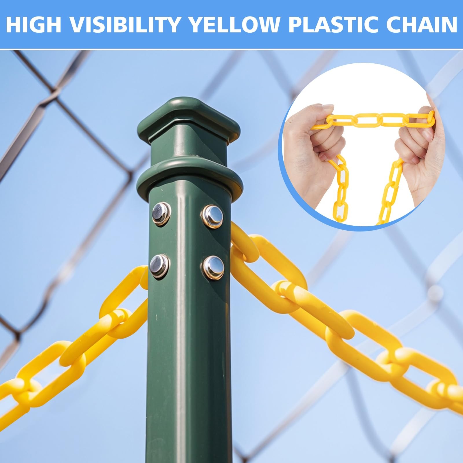SNSMBNSR 200FT Plastic Chain, Yellow Chain Links, 200FT,