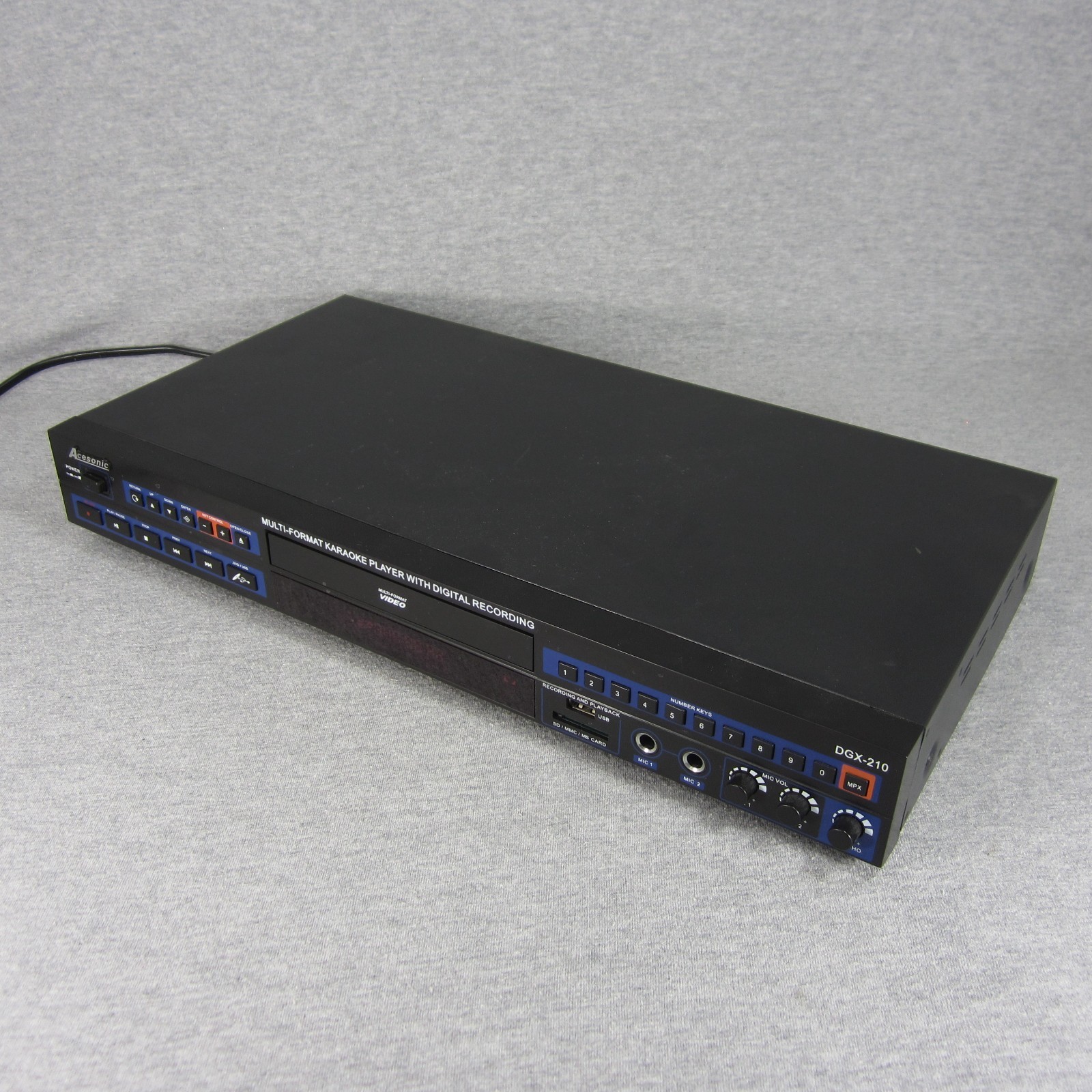 Acesonic DGX-210 Multi-Format Karaoke/DVD Player & Recorder - For Parts