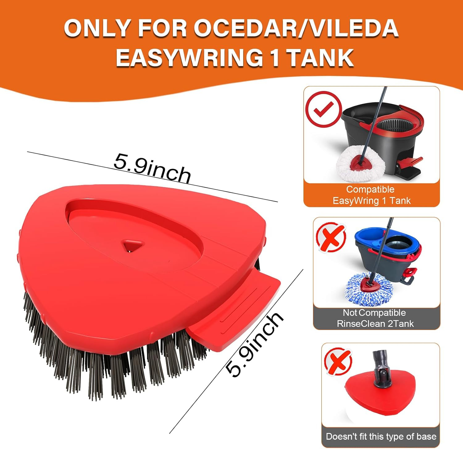 2 Pack Upgraded Spin Mop Replace Scrub Mop Brush Compatible with O Cedar Easywri