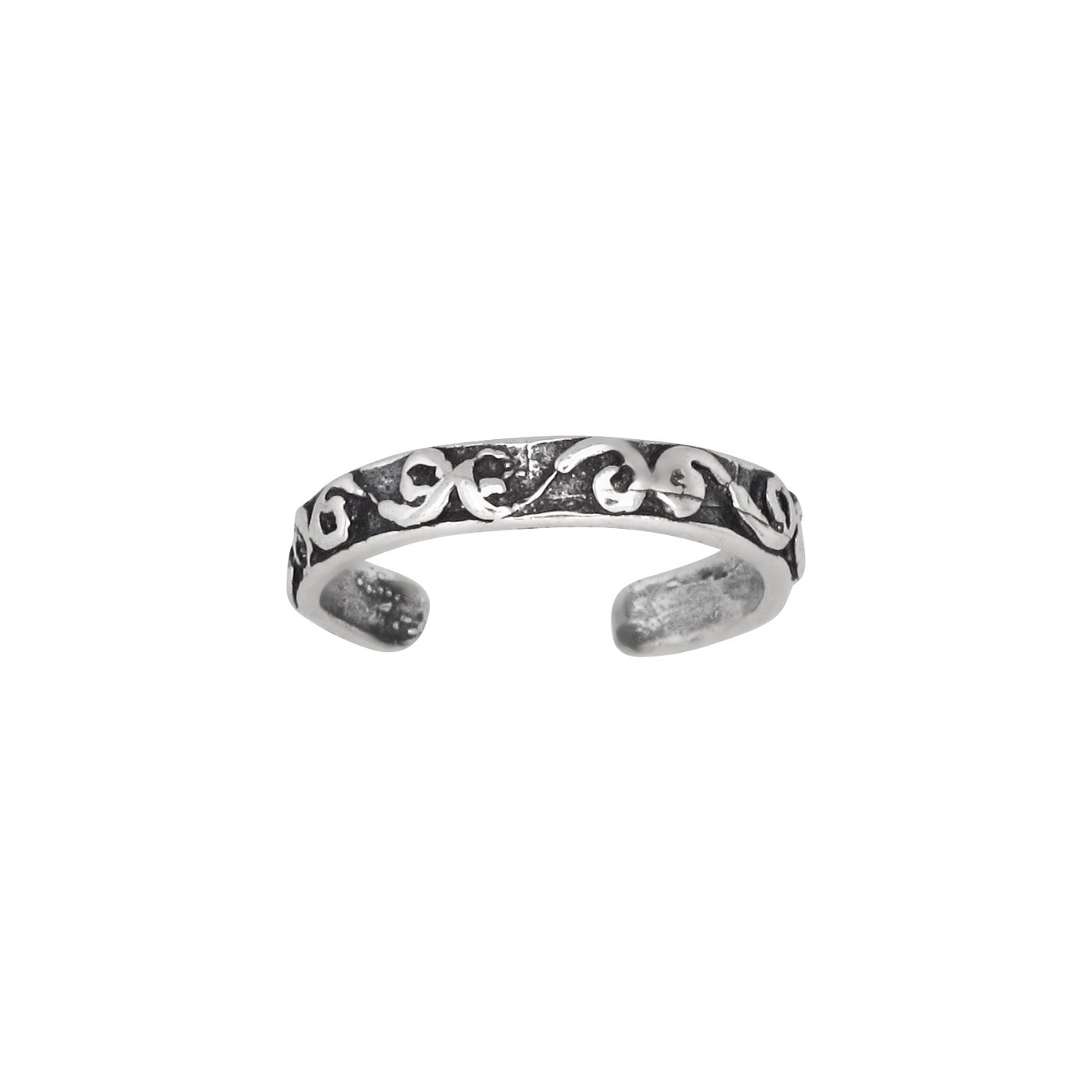 Sterling Silver .925 Spiral Design Toe Ring adjustable size | Made In USA