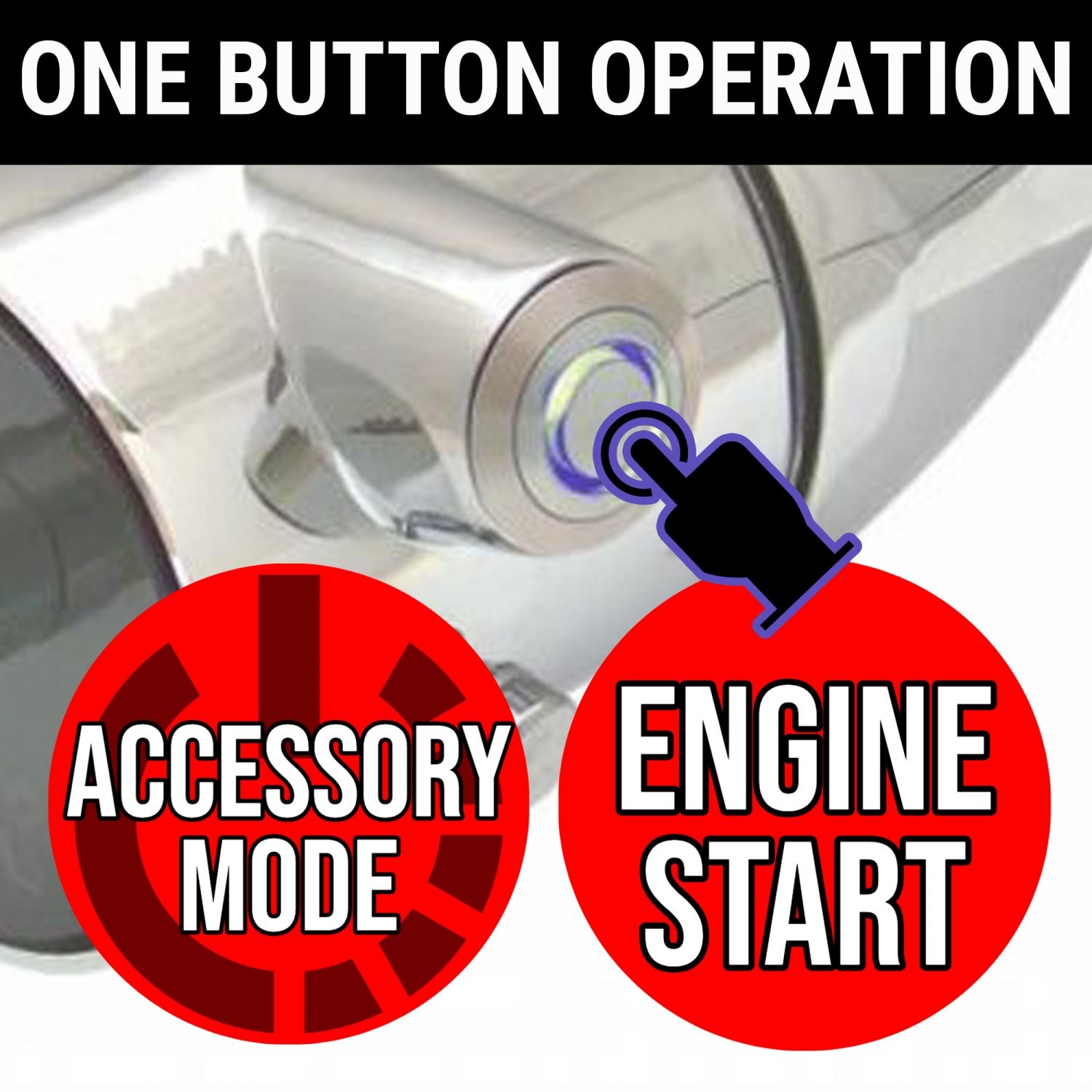 One Touch Engine Start Kit with RFID - Blue Illumination Keep It Clean custom