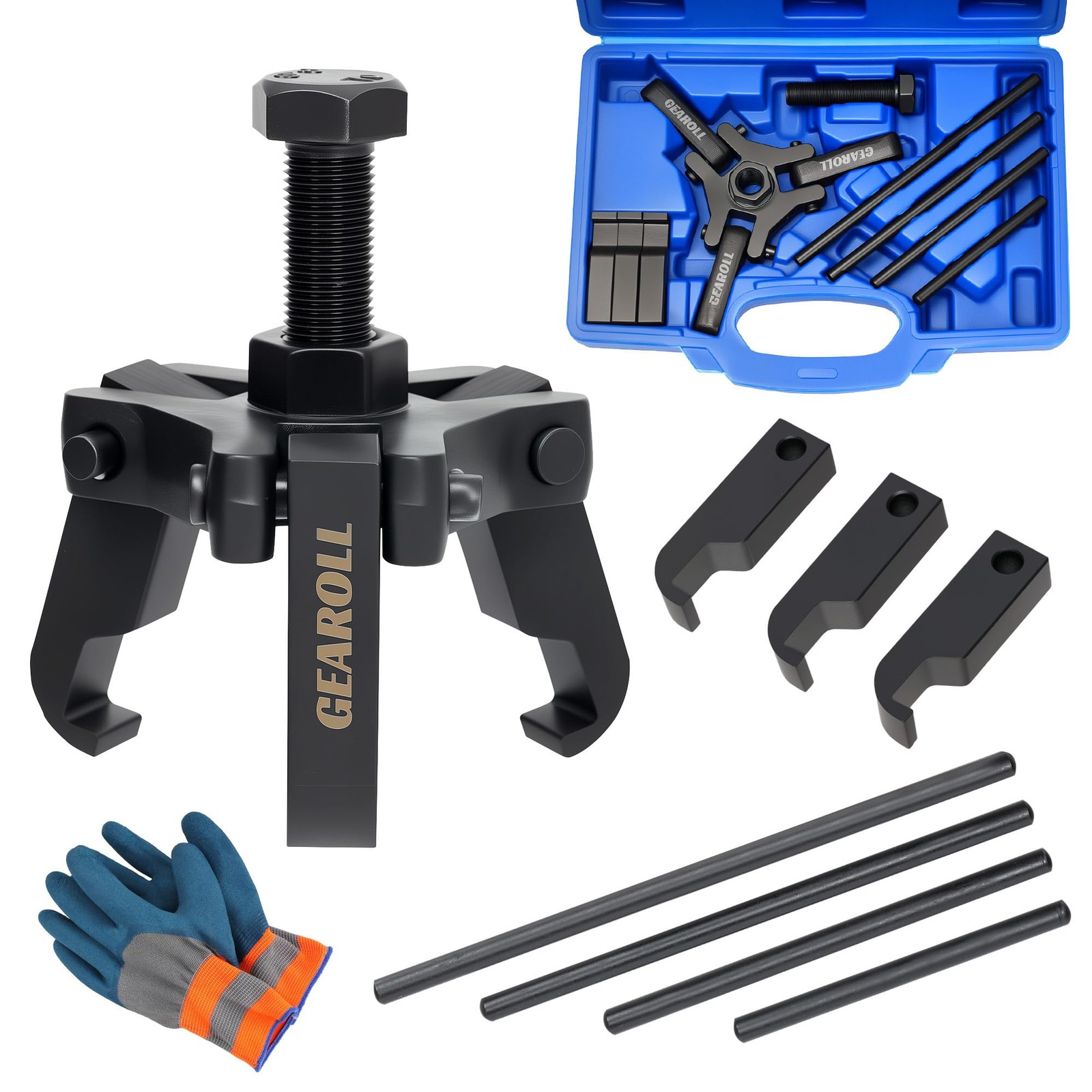 Harmonic Balancer Puller Remove Extractor Kit Set, Adjustable 3-Jaw Puller