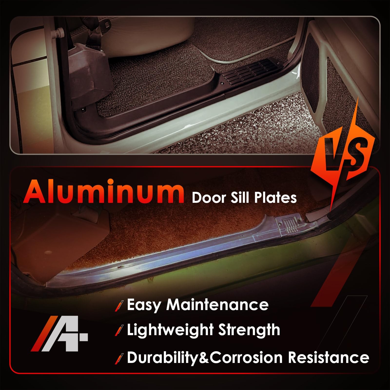 Door Sill Protector Kit LH & RH, Compatible with 1973-1977