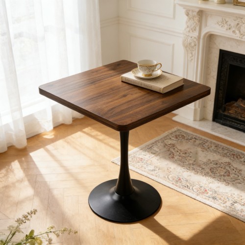 Mid Century Modern Square Dining Table Wooden Kitchen Table for Small Space Retr