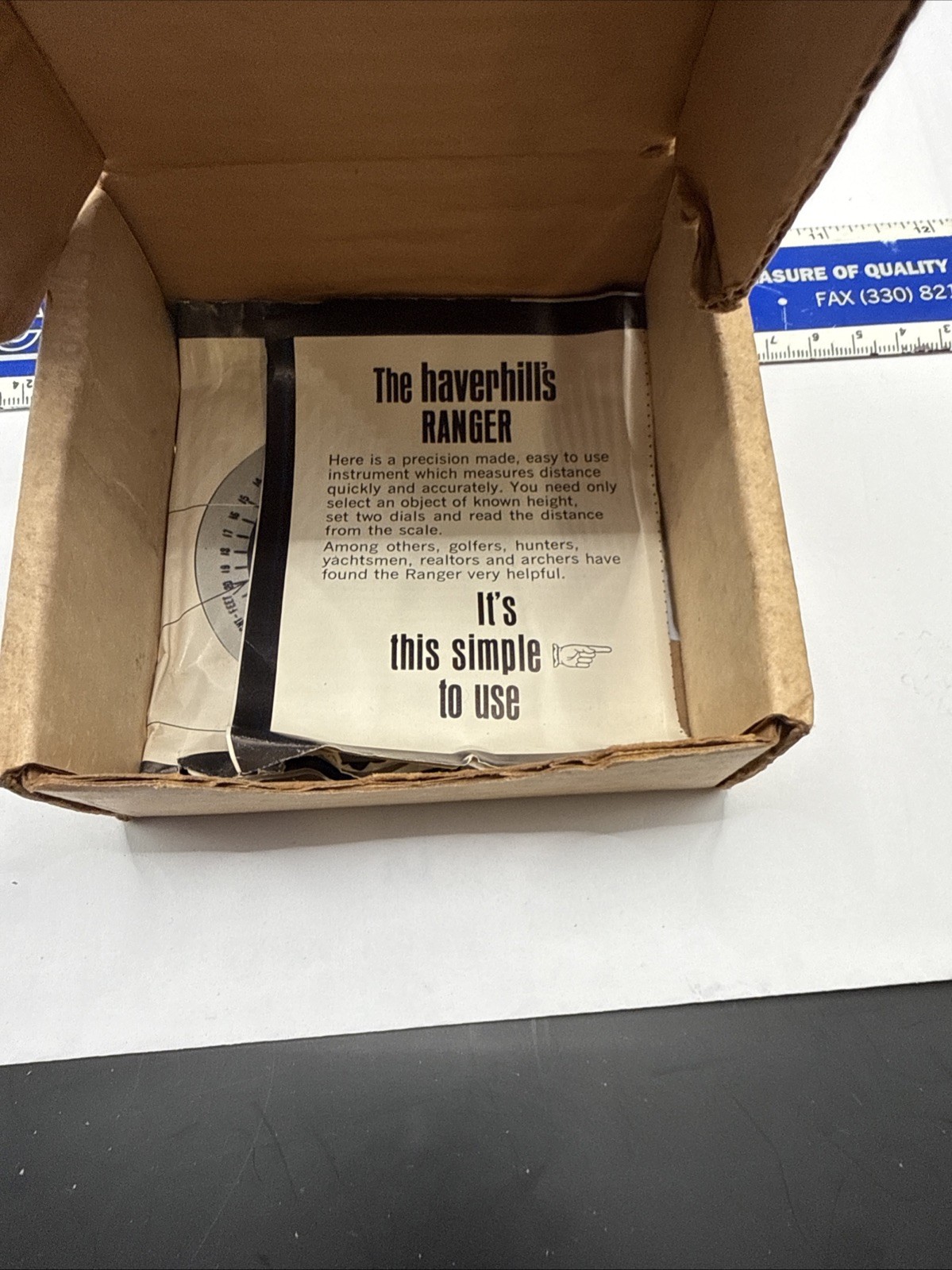 Vintage Davis Instruments 1966 Range Finder with original papers & delivery box