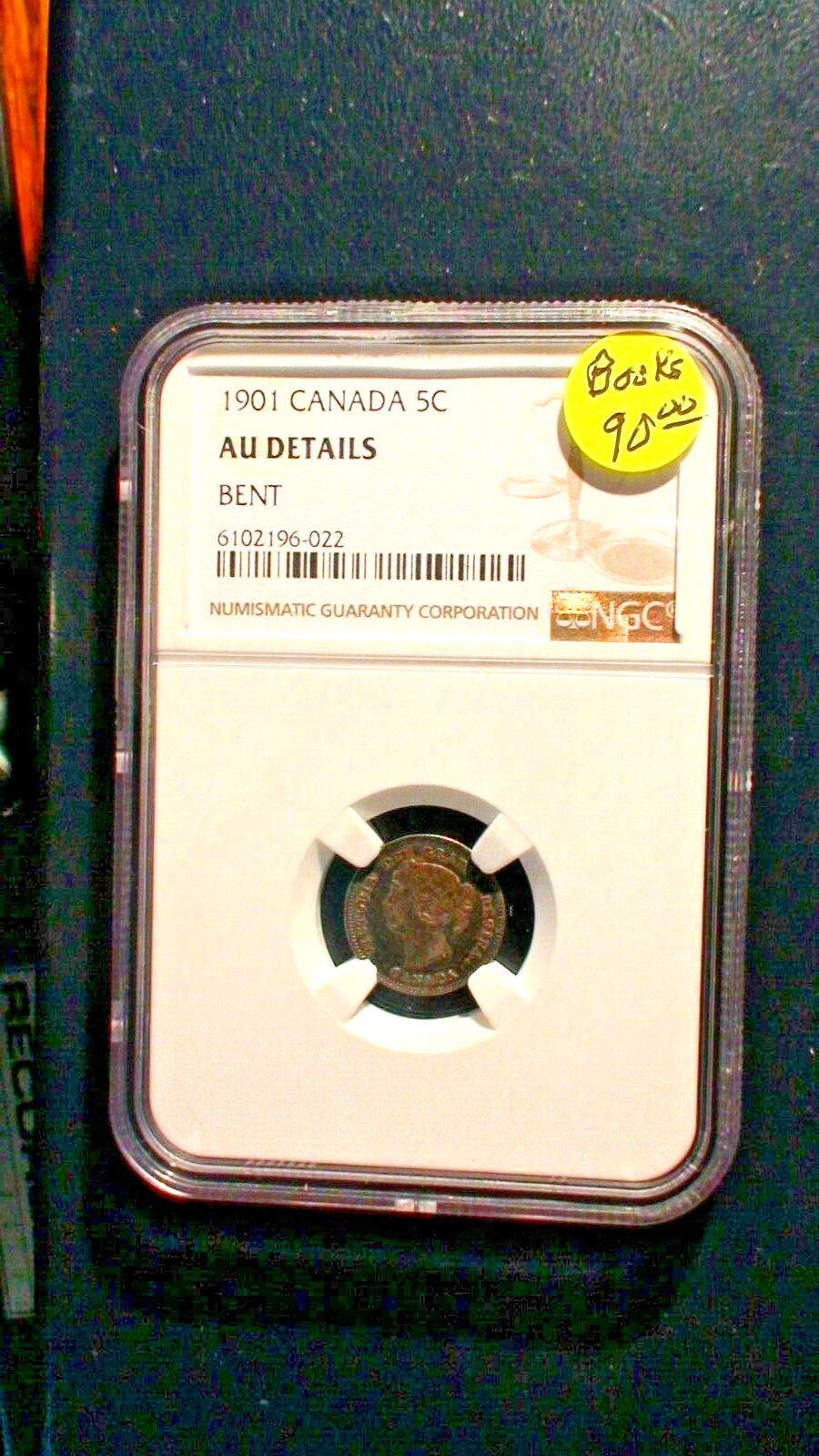 1901 Canada Five Cents NGC ABOUT UNCIRCULATED SILVER 5C Coin PRICED TO SELL NOW!