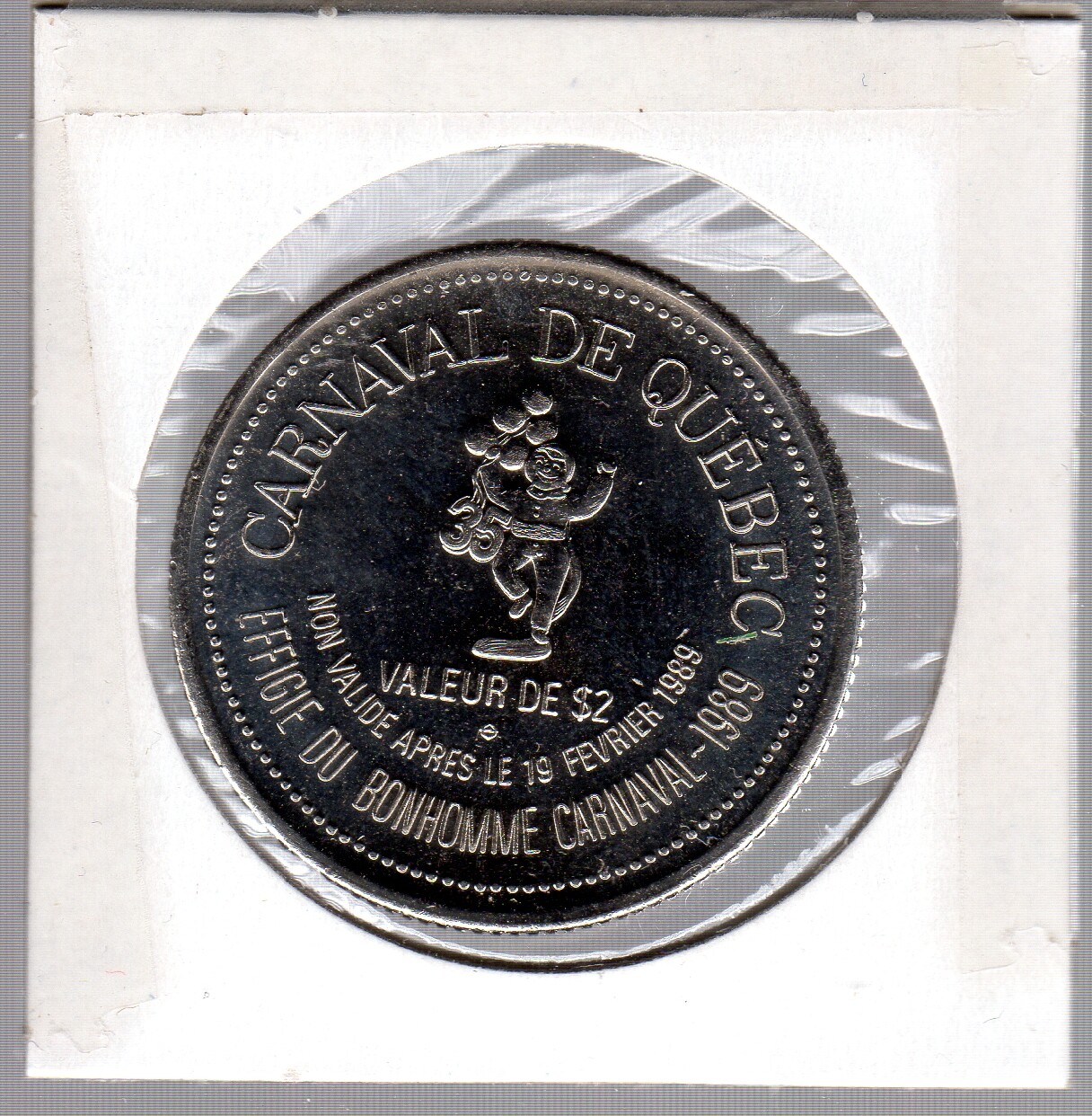 CARNAVAL DE QUEBEC 1989,PORTE KENT, ISSUED IN 1989,  IN 2x2 CARDBOARD