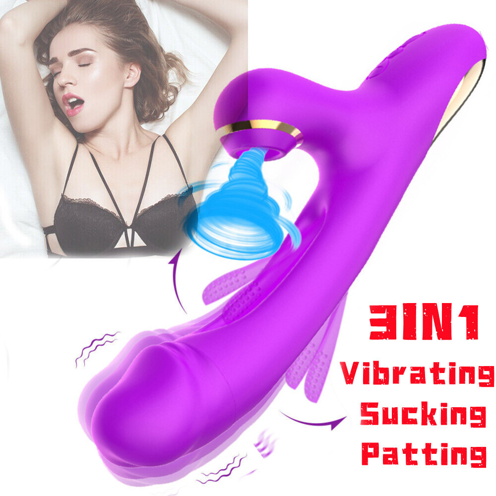 Tapping Patting Sucking Rabbit Vibrator for Women Clit G-spot Dildo Sex Toys US