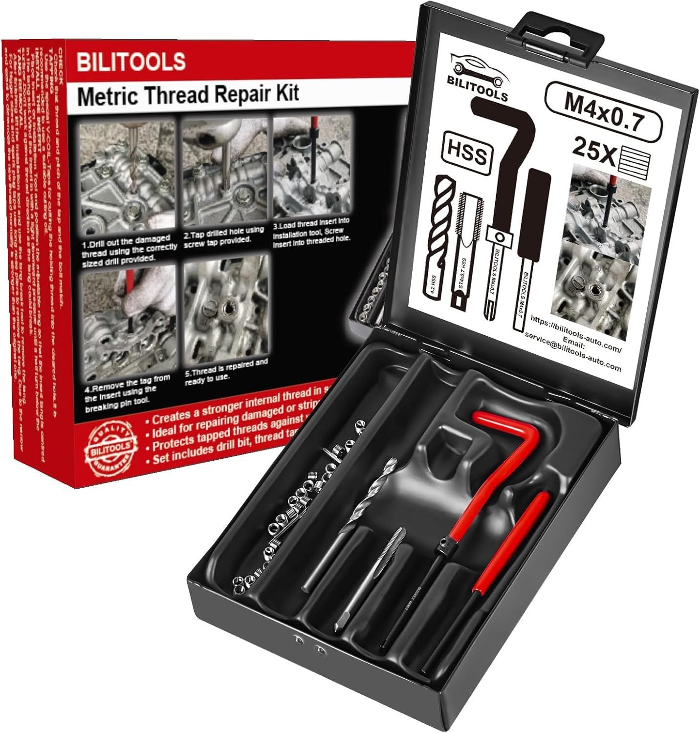 M4x0.7 Metric Helicoil Repair Kit - Effortless Thread Fix & Tool Essentials