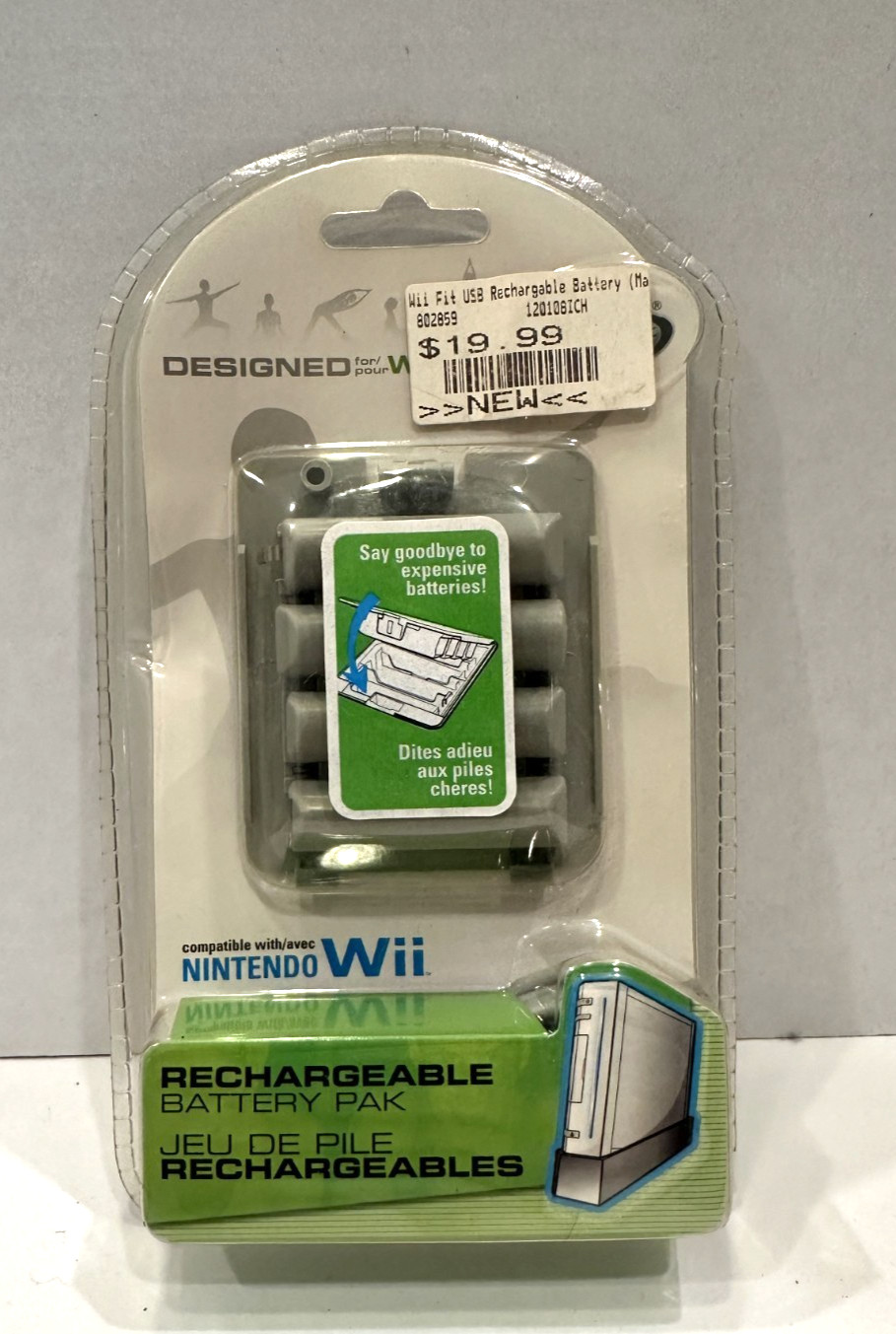 Mad Catz Nintendo Wii Fit Balance Board Rechargeable Battery Pack / New Sealed