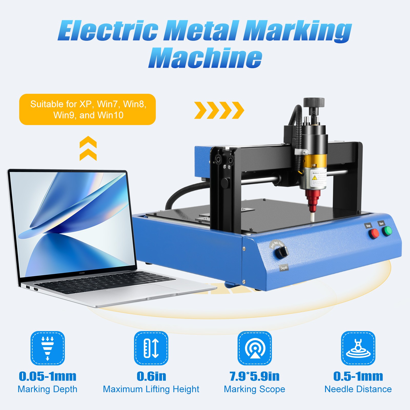 Electric Metal Marking Machine Steel Plate Dog Tag Nameplate 200x150mm 110V 400W