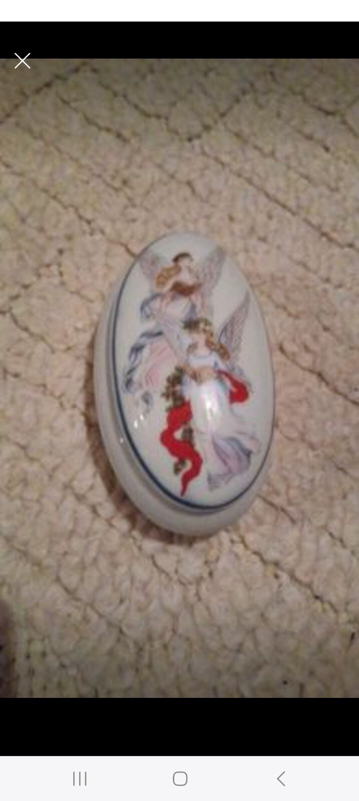 Vintage Jewelry Box Trinket Ceramic Cupid Angel Brand New 10”X 5”X 7.25”