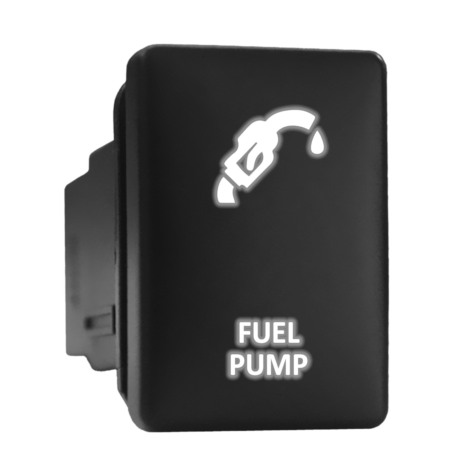 FUEL PUMP White LED Backlit Switch Short Push Button 1.28"x 0.87" (Fit: Toyota)