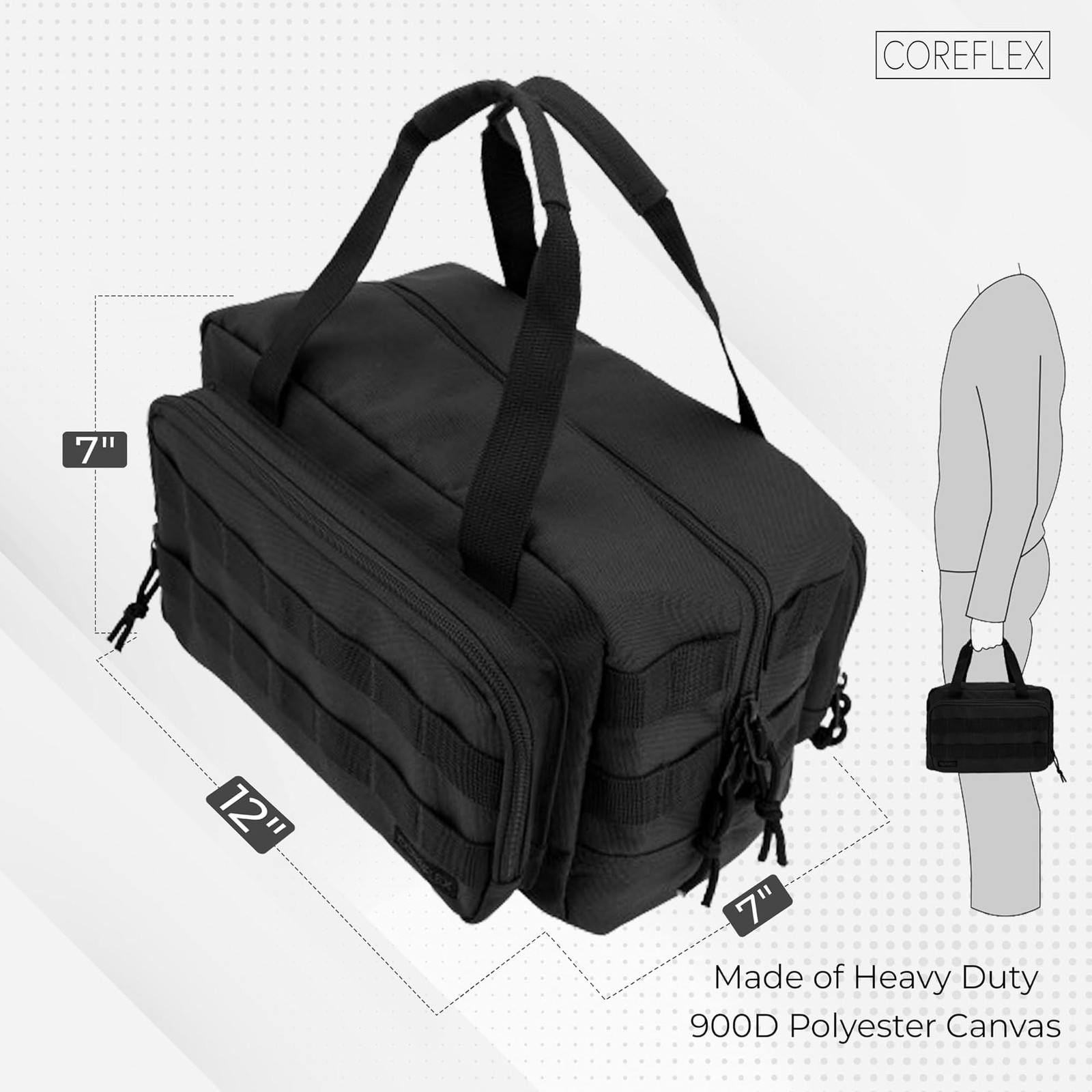 Coreflex 12-Inch Heavy Duty Tool Bag, Tactical, Gear, Range, EDC,Tool Bag for...