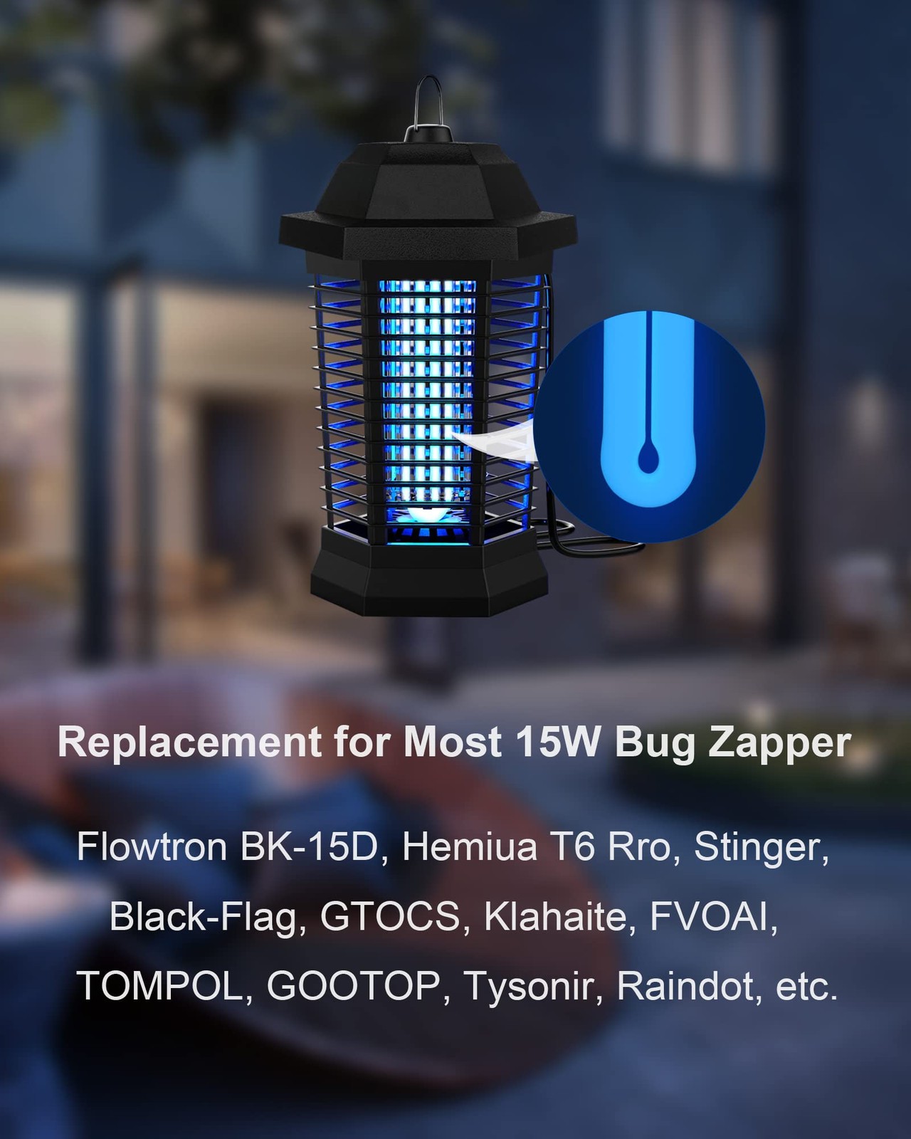 Bug Zapper Light Bulb Replacement for 15W Bug Zapper with 4-Pin Base, Ful 15W...