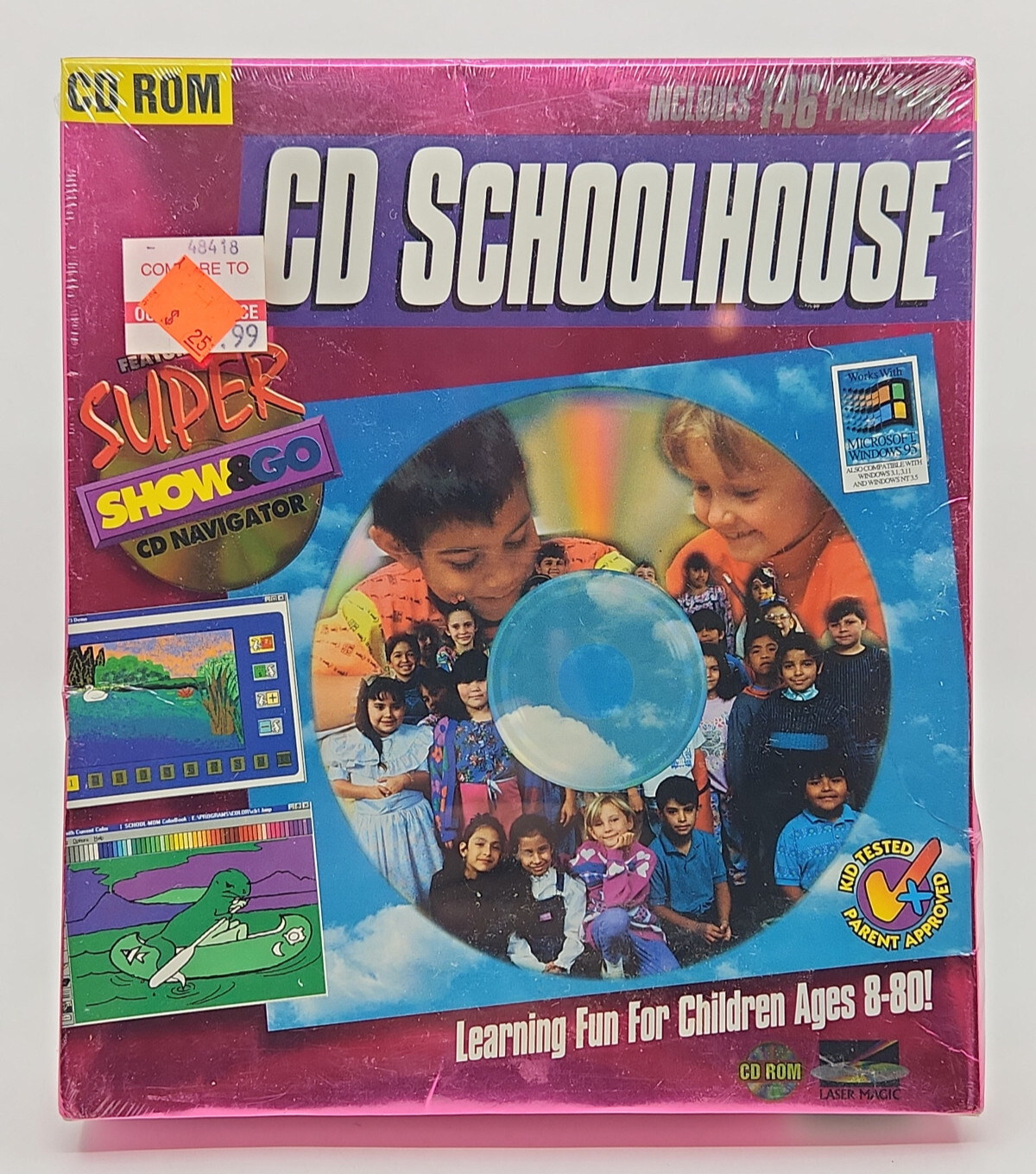 PC Education Software - Laser Magic CD Schoolhouse CD-ROM - Sealed New