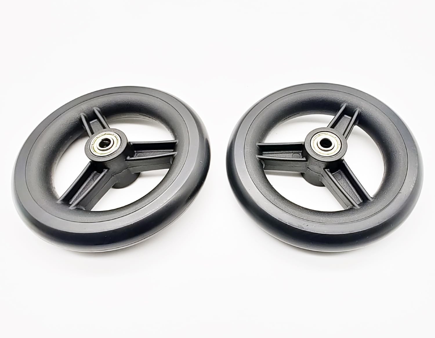 6-Inch Solid Rollator Replacement Wheels | Complete Assembly for Enhanced Safety