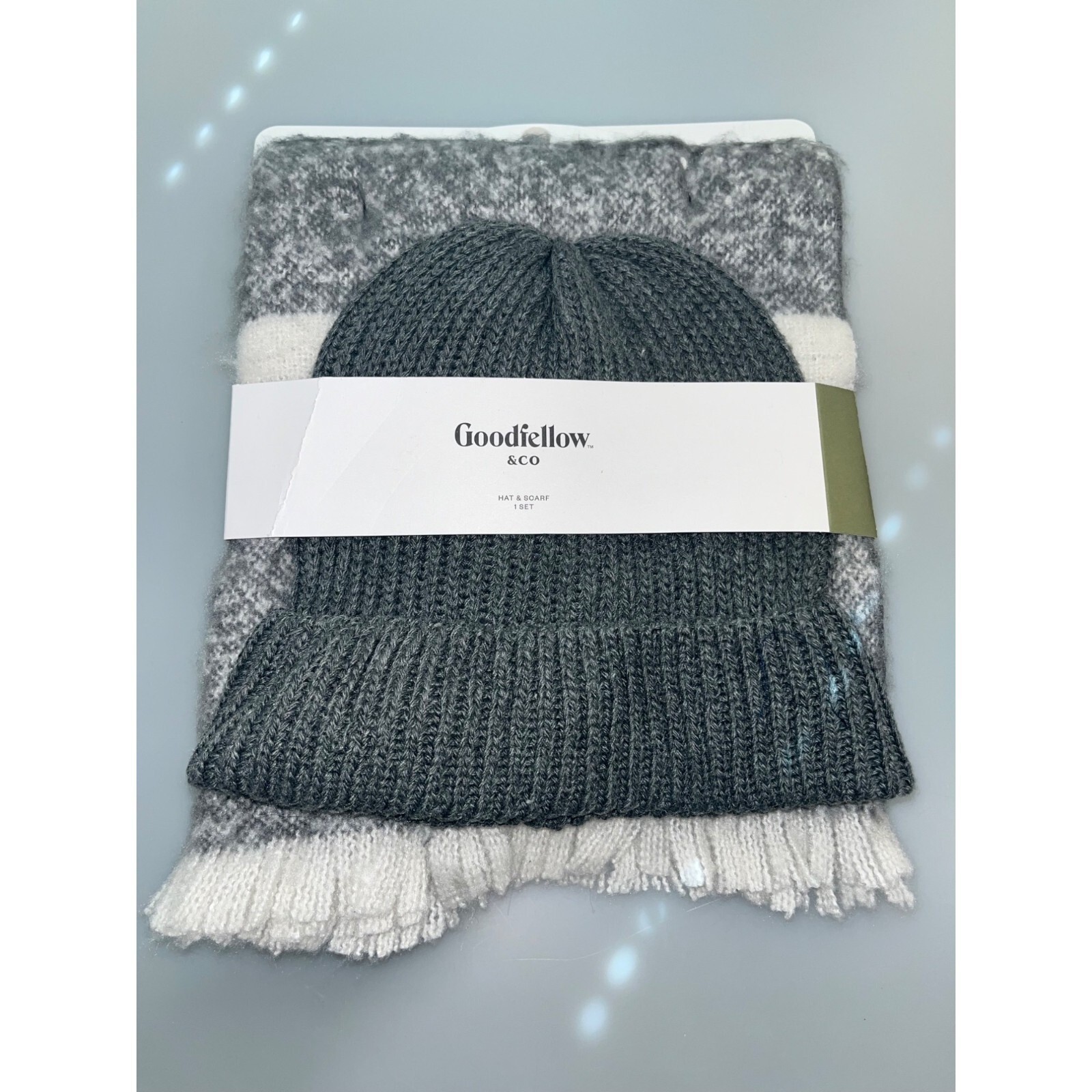 Goodfellow & Co Men's Scarf + Beanie Set - Gray NWT