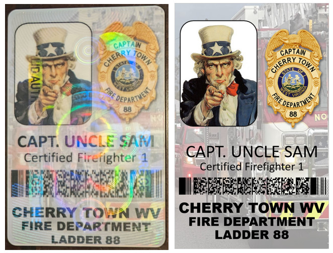 EMPLOYEE ID CARD HOLOGRAPHIC CUSTOMIZABLE SINGLE SIDE ONLY BADGE COMPANY ID