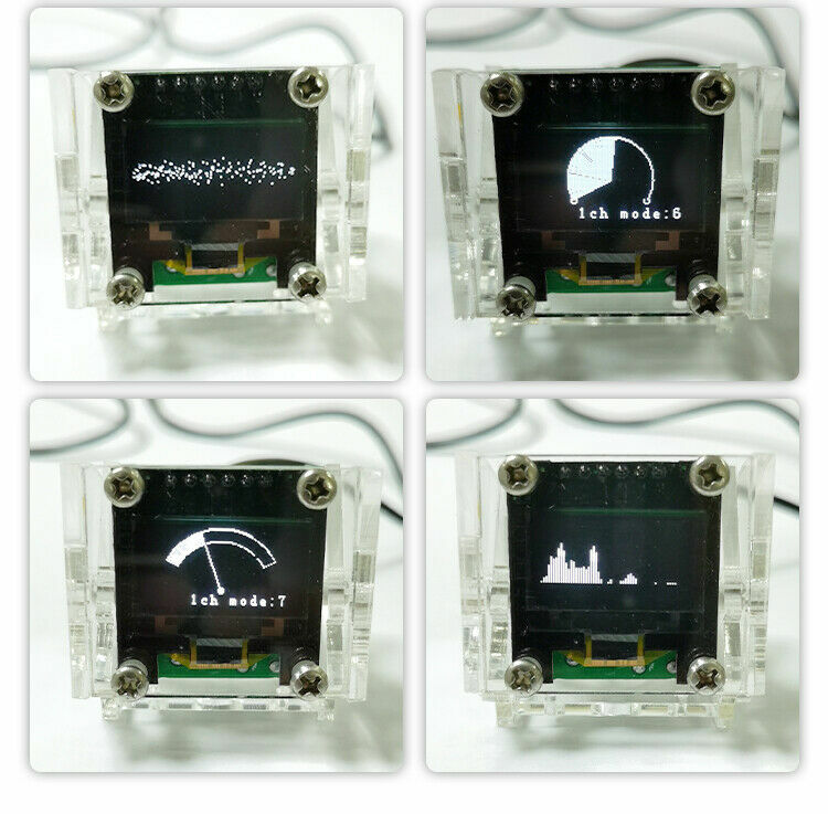 0.96 " OLED Music Spectrum Display Analyzer Audio Level Indicator w/ Case NEW