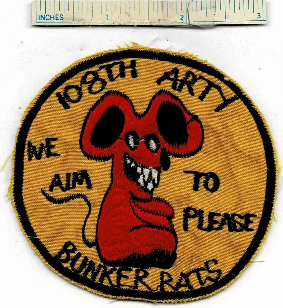 Large Vietnam War BUNKER RATS - We Aim To Please - 108th Artillery US Army Patch