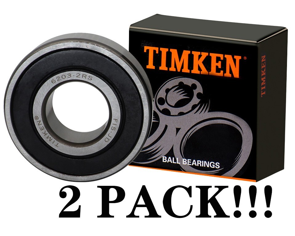 2PCS TIMKEN 6203-2RS 17X40X12MM Double Rubber Sealed Bearings 6203RS