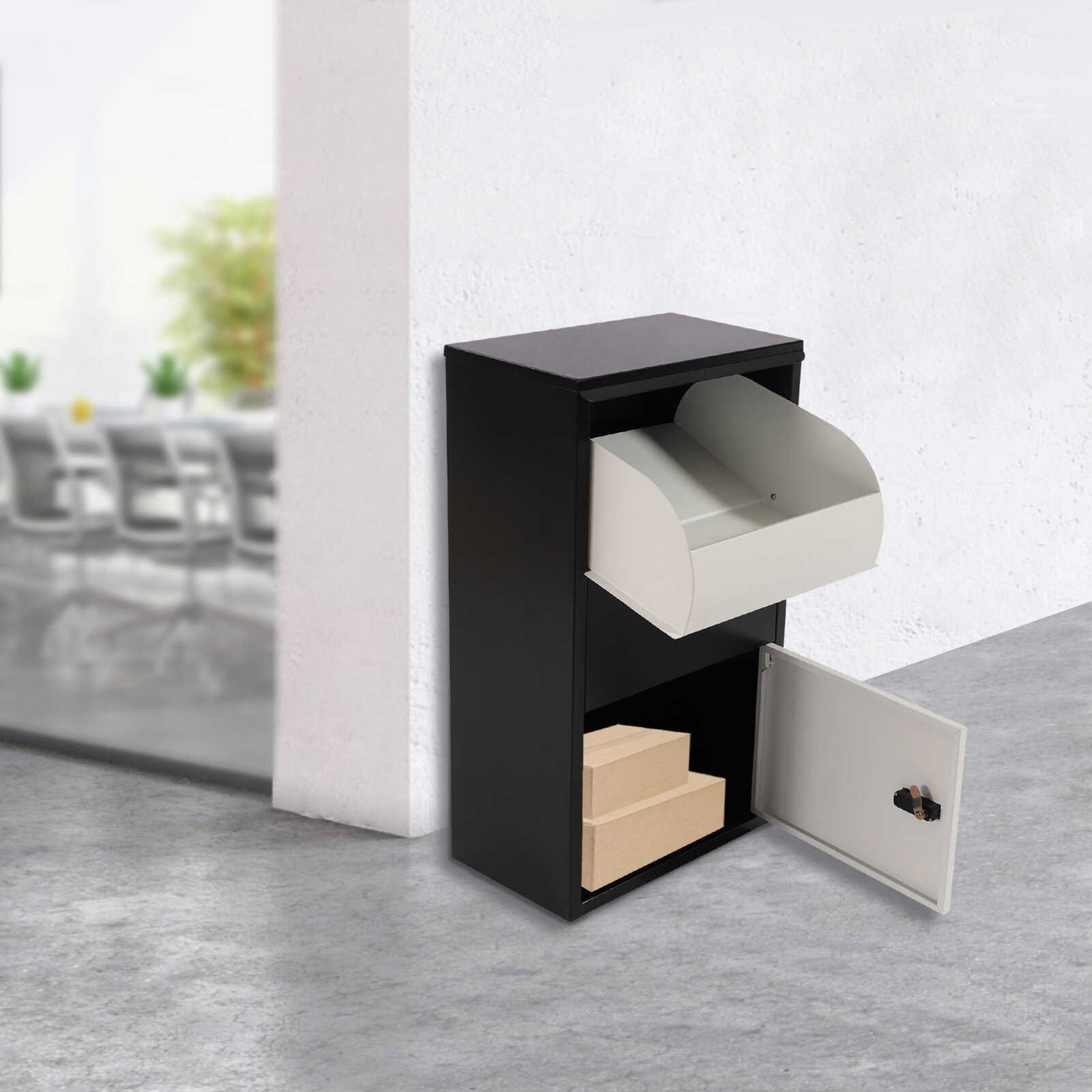 Parcel Post Drop Box Large Steel Lockable Letter Mail Packag Delivery Outdoor