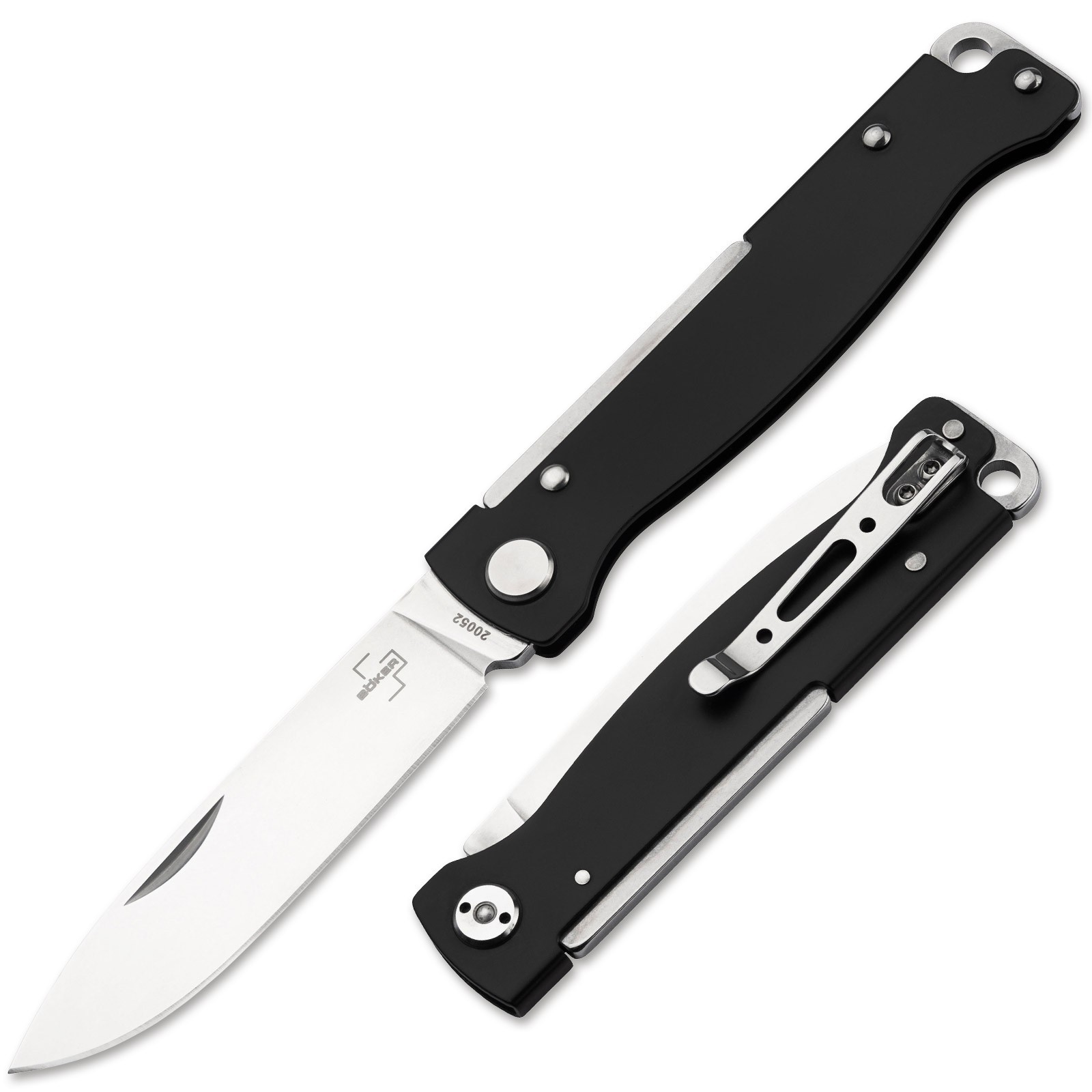 BOKER PLUS Atlas Black Folding Knife 2.64" Blade 12C27 Steel Handle - 01BO851