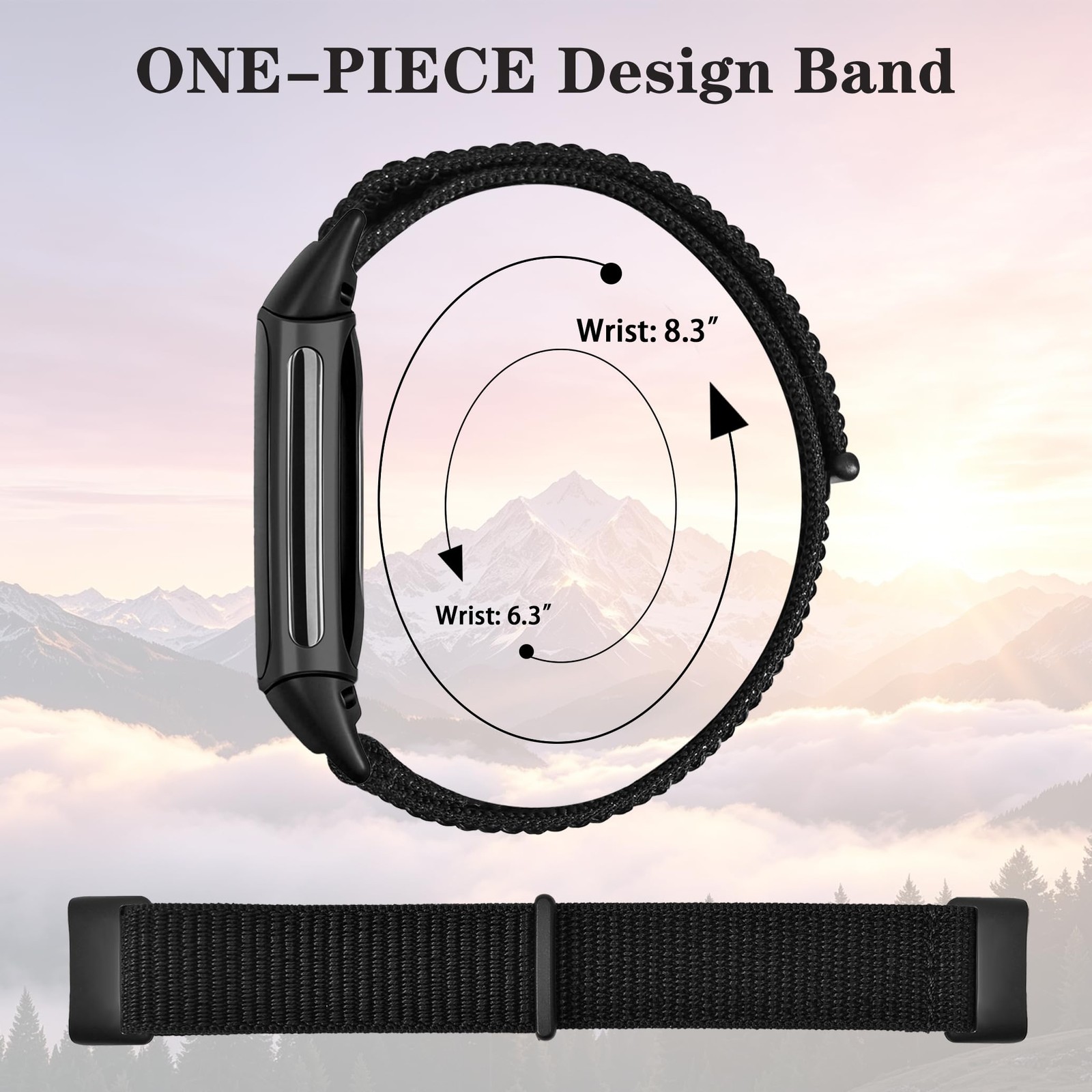 5 Pack Sport Loop Nylon with Fitbit Charge 6/Fitbit Charge 5 Bands, Soft Nylo...