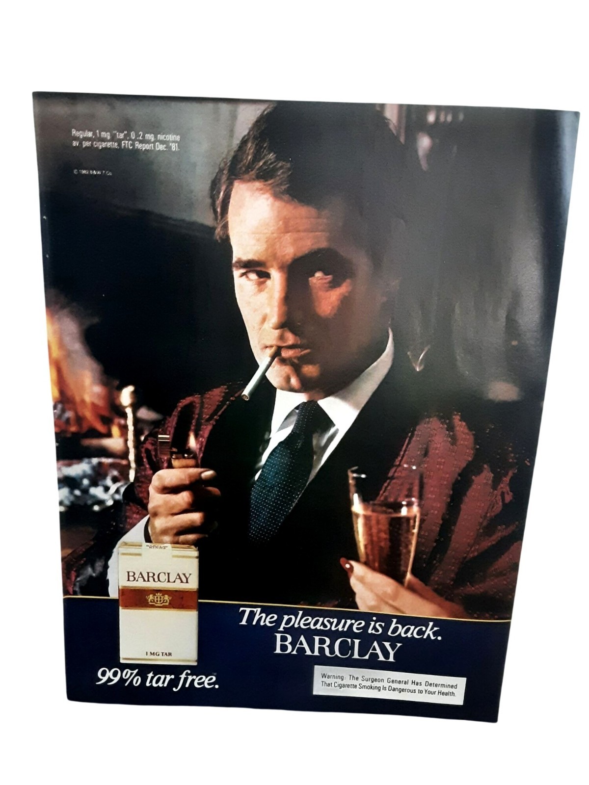 1983 Barclay Cigarette Ad The Pleasure Is Back Vintage Tobacco