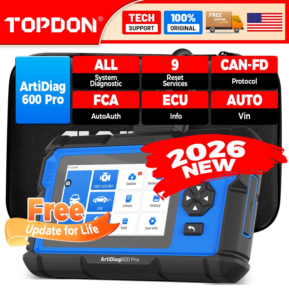 TOPDON AD600 PRO All System Car Diagnostic Tool OBD2 Scanner Lifetime Updates US