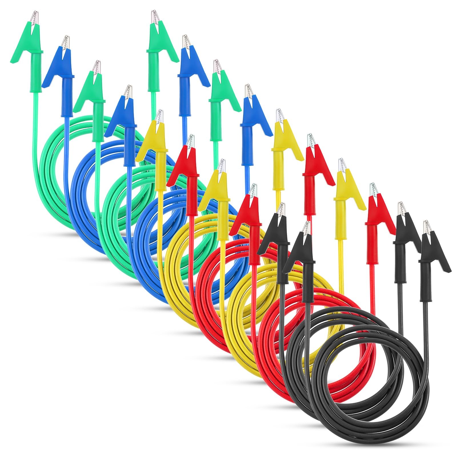 10 PCS 14 Gauge Alligator Clips Wires Multimeter Heavy Duty Leads 1m