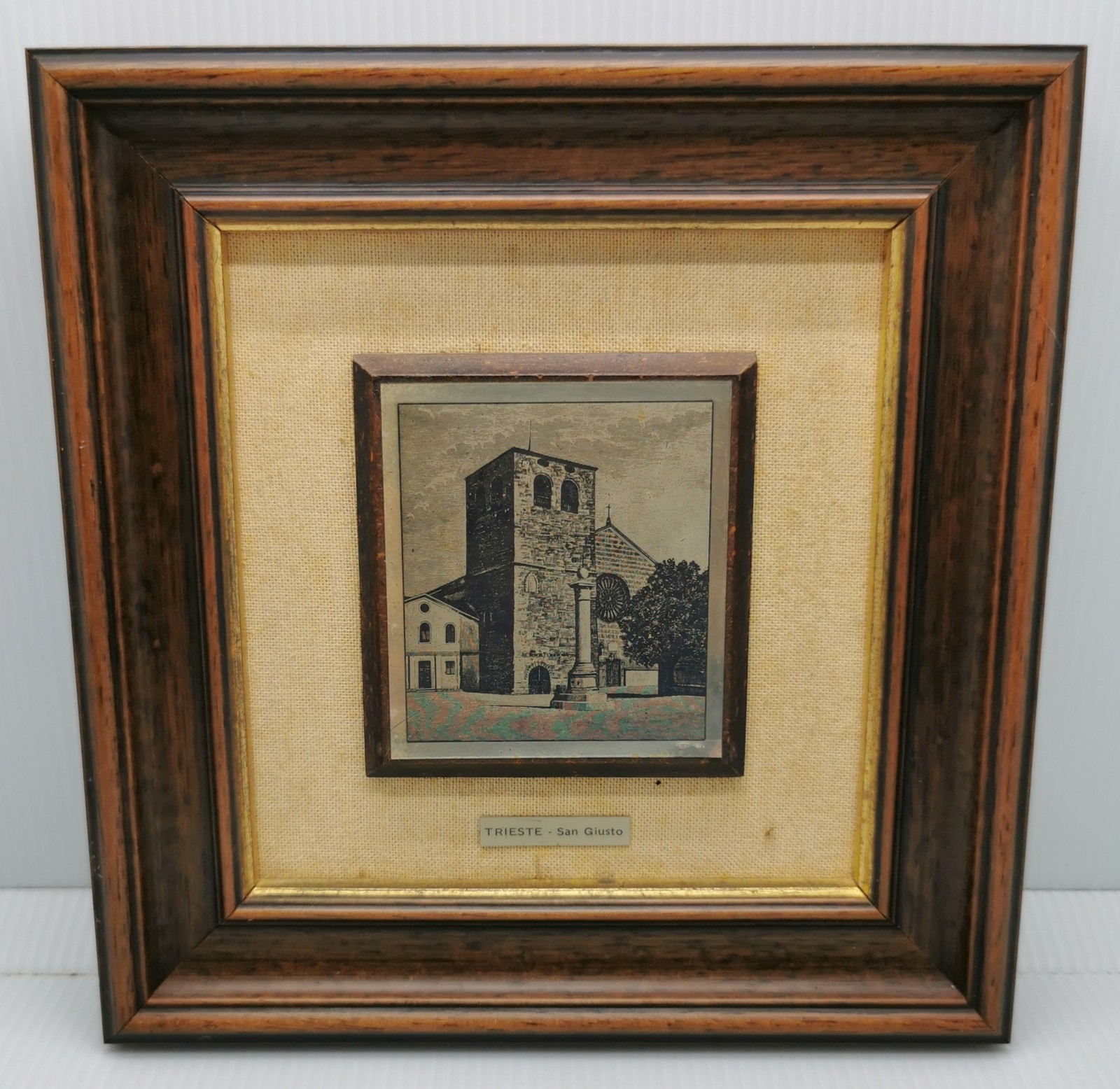 Vtg 1980s Trieste San Giusto Italian 925 Sterling Silver 18.5cm Framed Picture