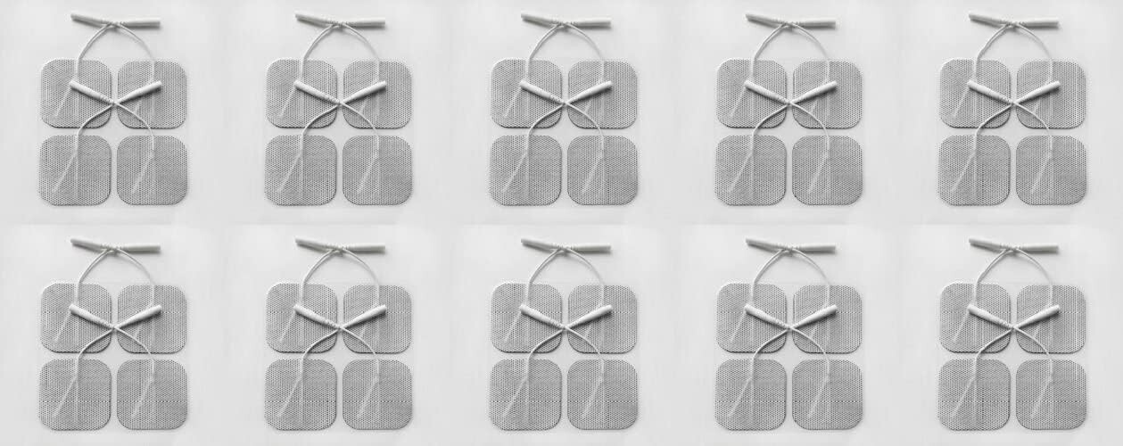KS Premium TENS/EMS Unit 40 Electrode Pads 2"x2" in. - Reusable Self Stick Gel