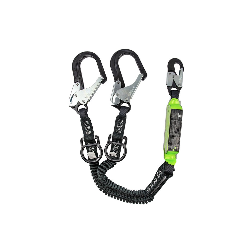 SafeWaze FS88761-FF-ALU PRO+ Dual-Leg Energy Absorbing Lanyard Rescue Rings