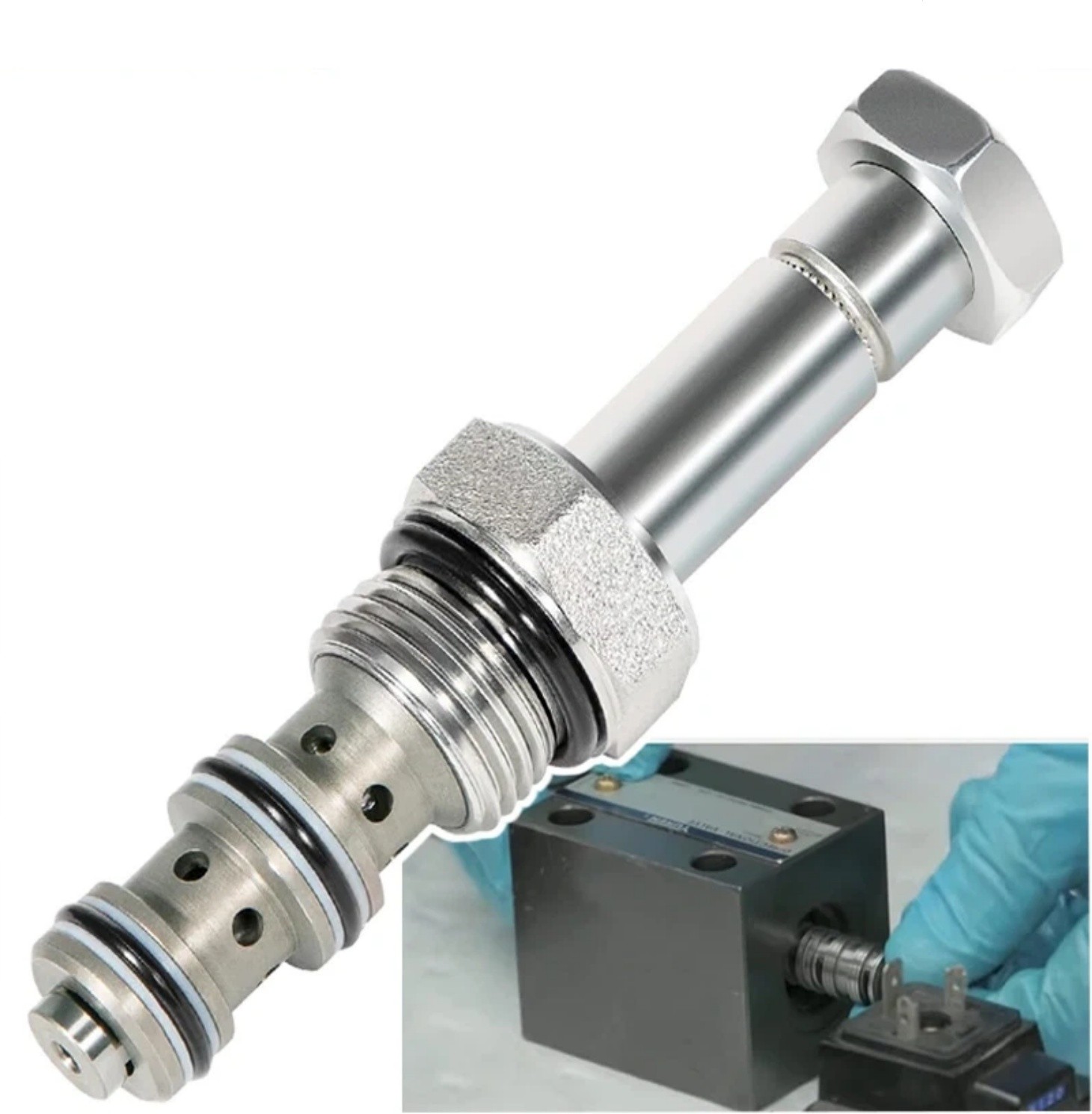 Replace Part for SV08-30-0-N-00 Spool Valve, 3-Way, 4 GPM Compatible with VC08-3