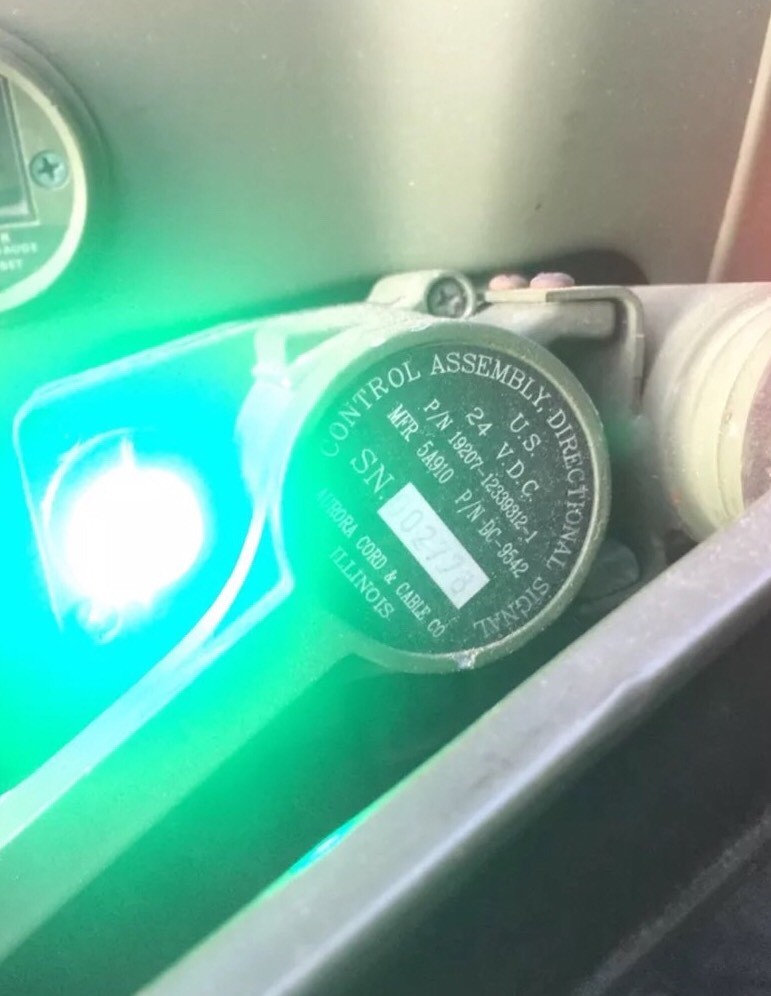 3 HUMVEE Dash Lights and Turn Signal Light Green Military M998 LED 24V H1