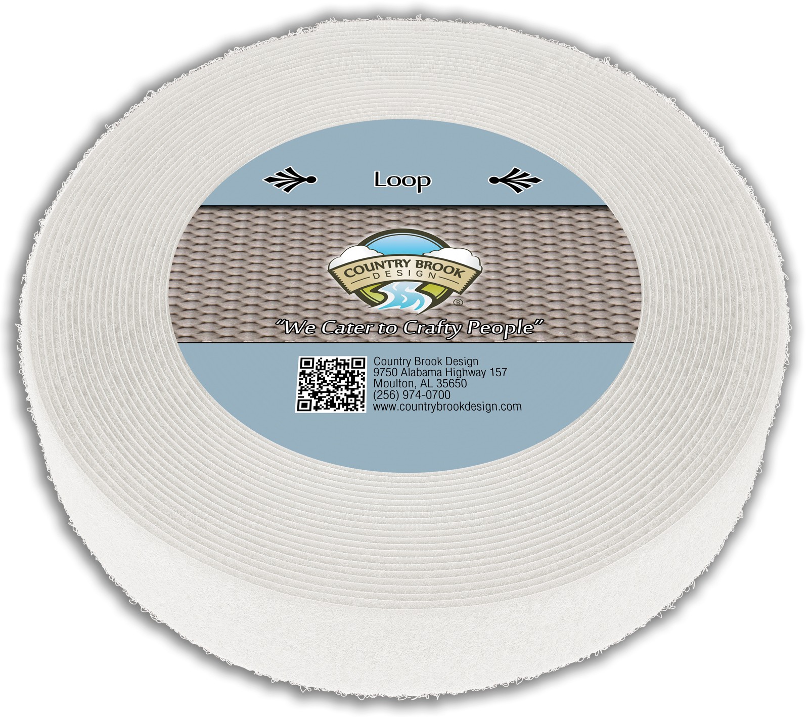 Country Brook Design | White Sew On Loop Only (1 1/2 inch, 10 yards)