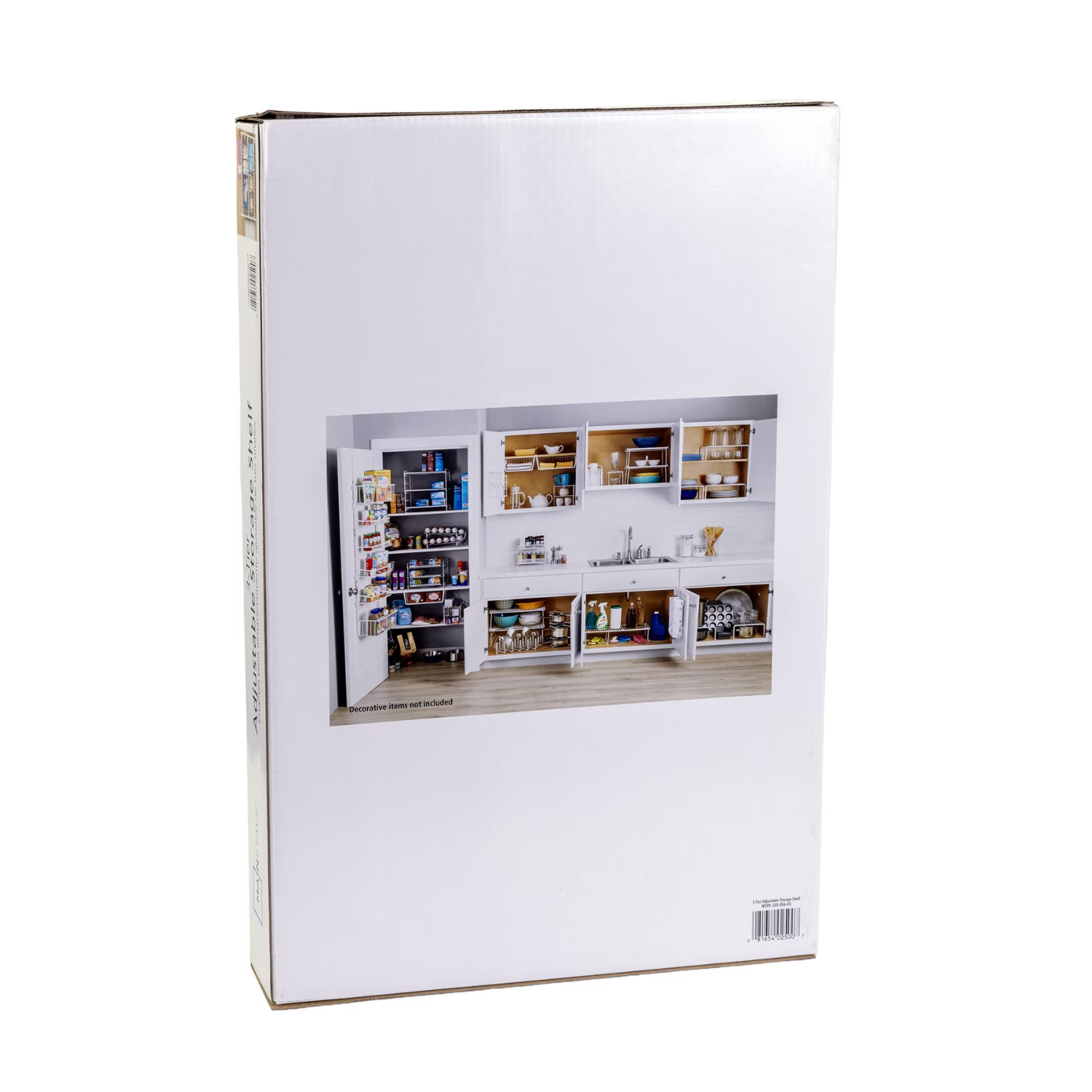 Mainstays Kitchen Organizer 3 Tier Adjustable Steel Shelf White Storage