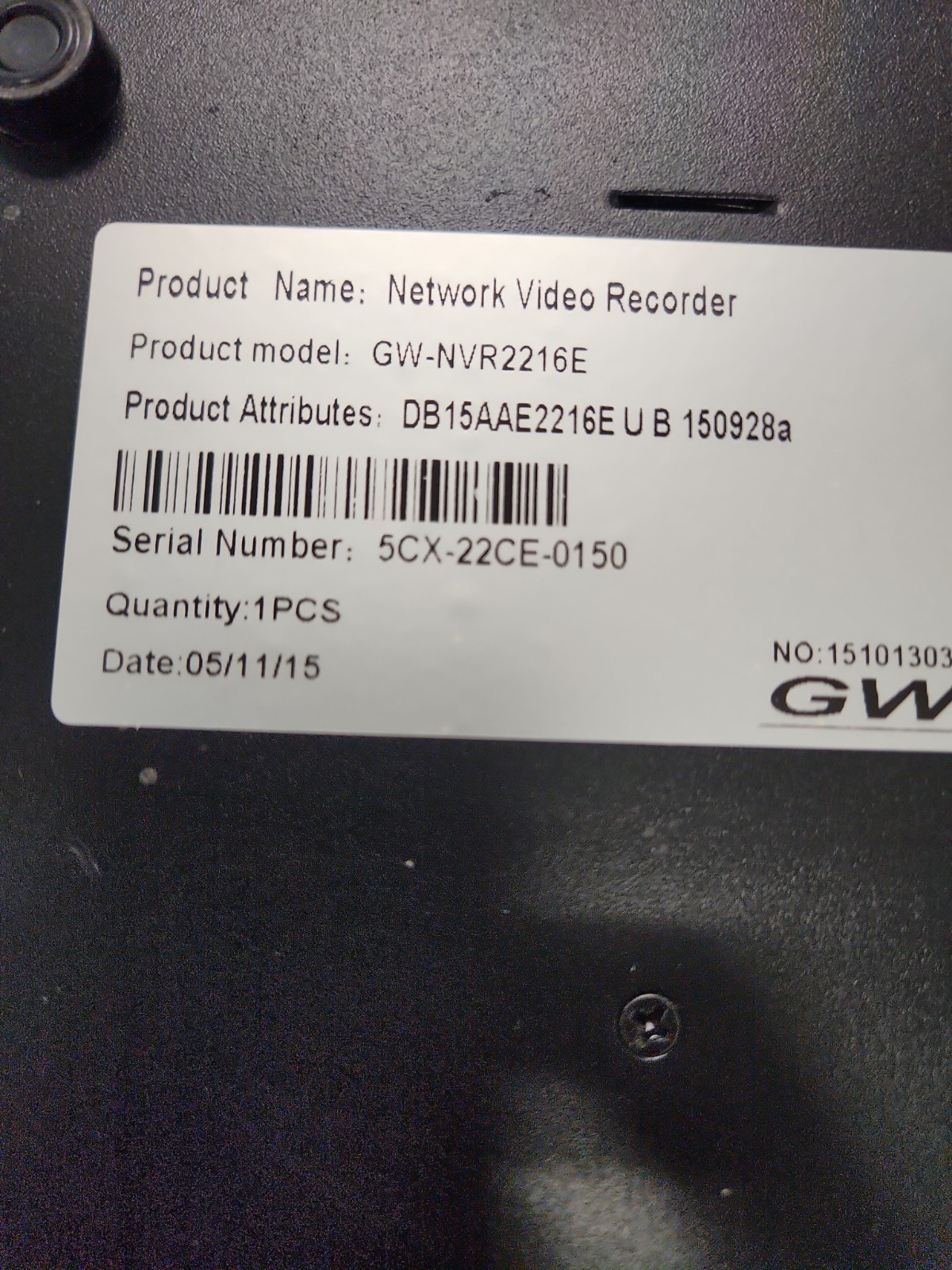 Tested GW Security Network Video Recorder GW-NVR2216E