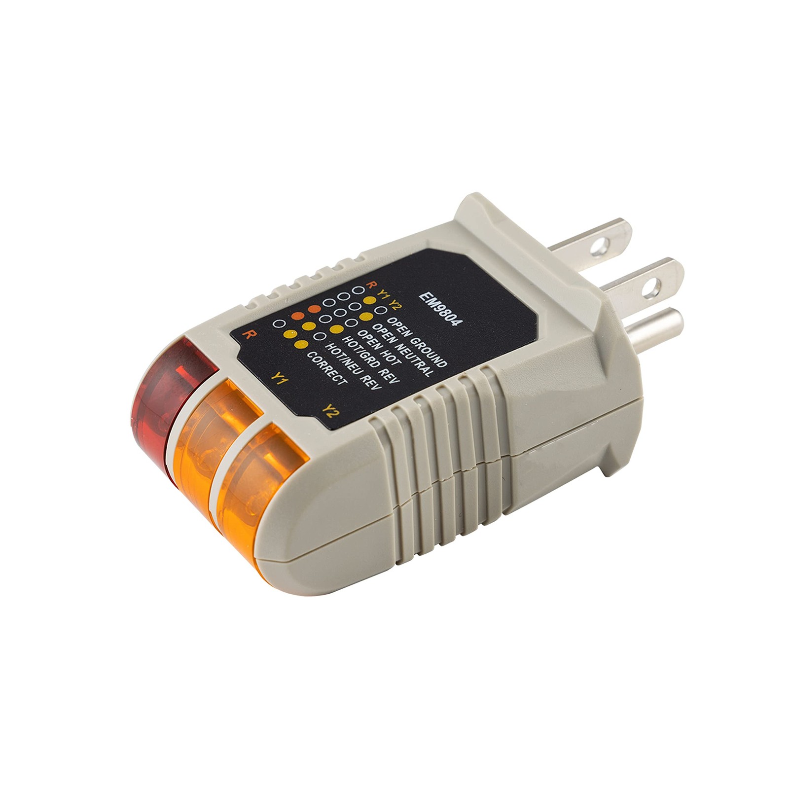 Power Gear Receptacle Tester, Standard 3-Wire, Circuit Analyzer, 110-125 Gray