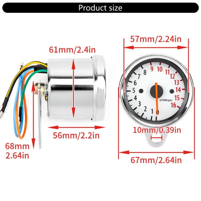 1.6W Tachometer, Easy to Read Electronic Pointers Display for Engine