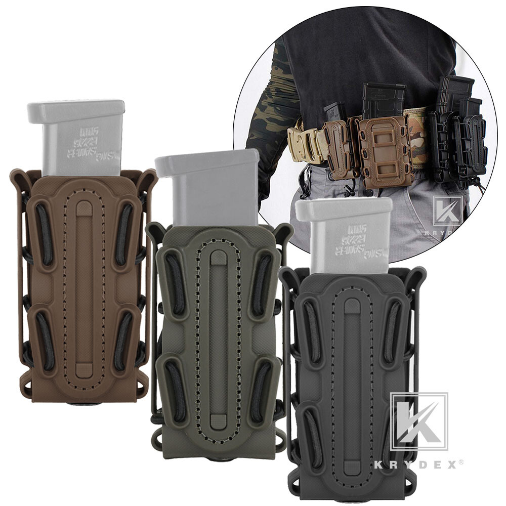 KRYDEX Soft Shell 9mm Pistol Magazine Pouch Mag Carrier and Belt Clip Tall