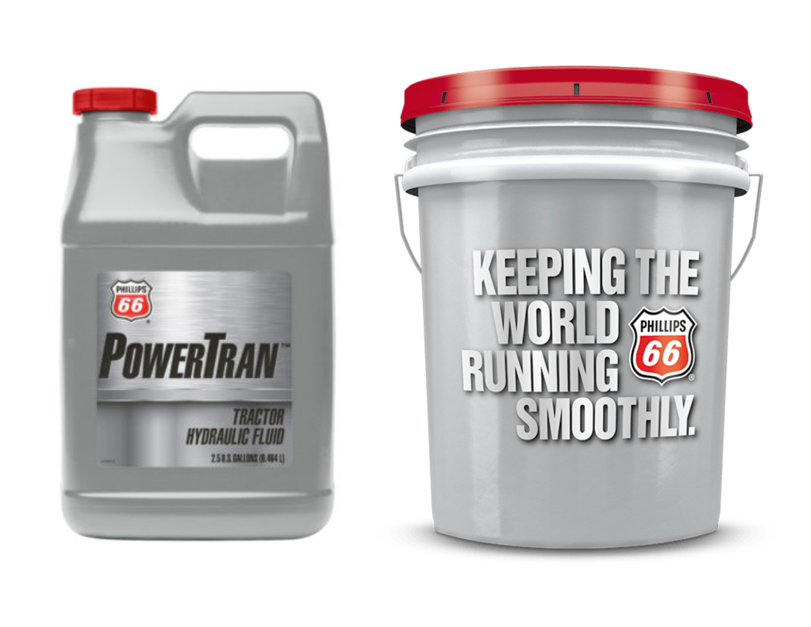 Phillips 66 PowerTran Tractor Hydraulic Fluid 5 Gallon Pail / Case 2 2.5 Gal Jug