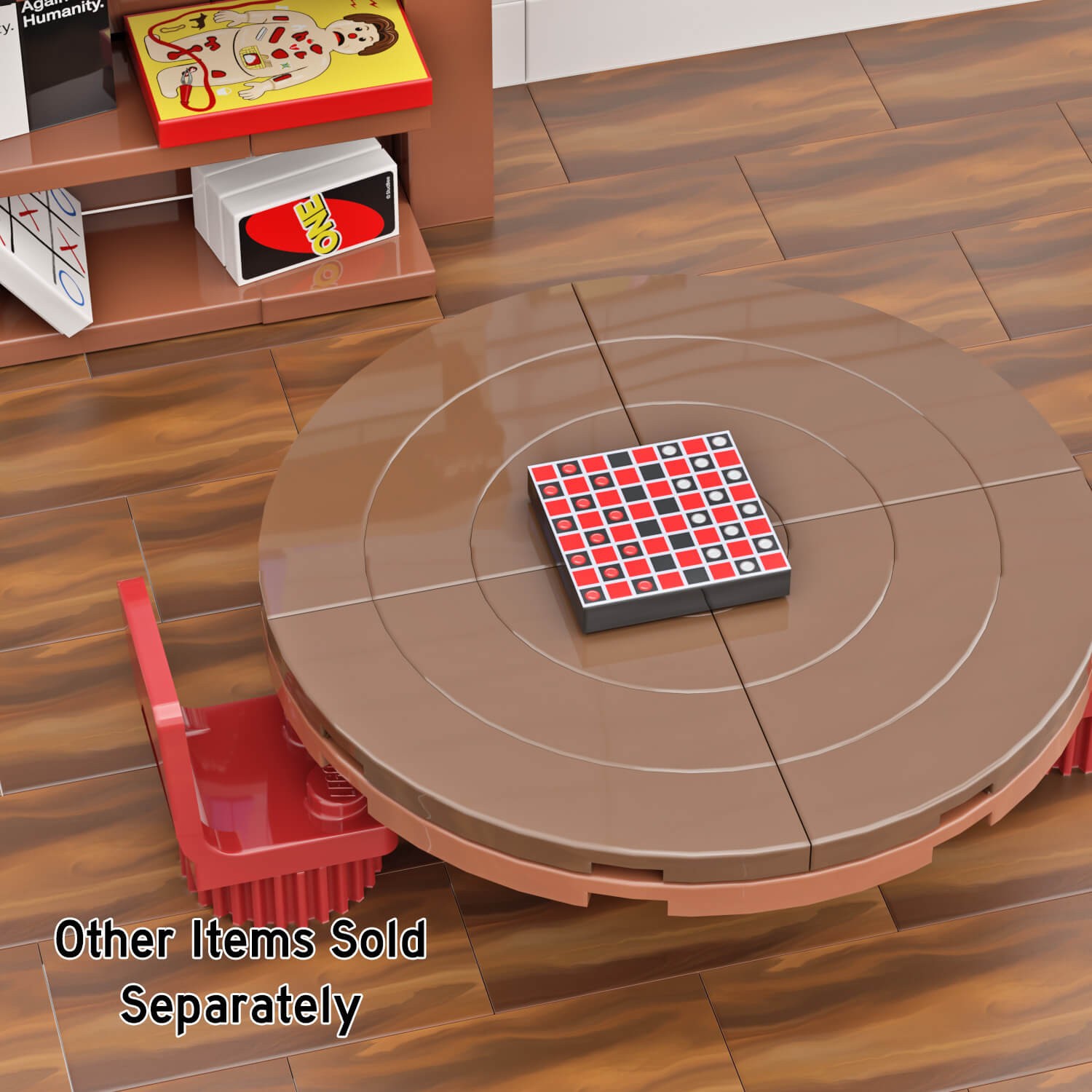 Checkers Game - Fun Board Games - Custom Printed - Minifig Scale 2x2 Tile