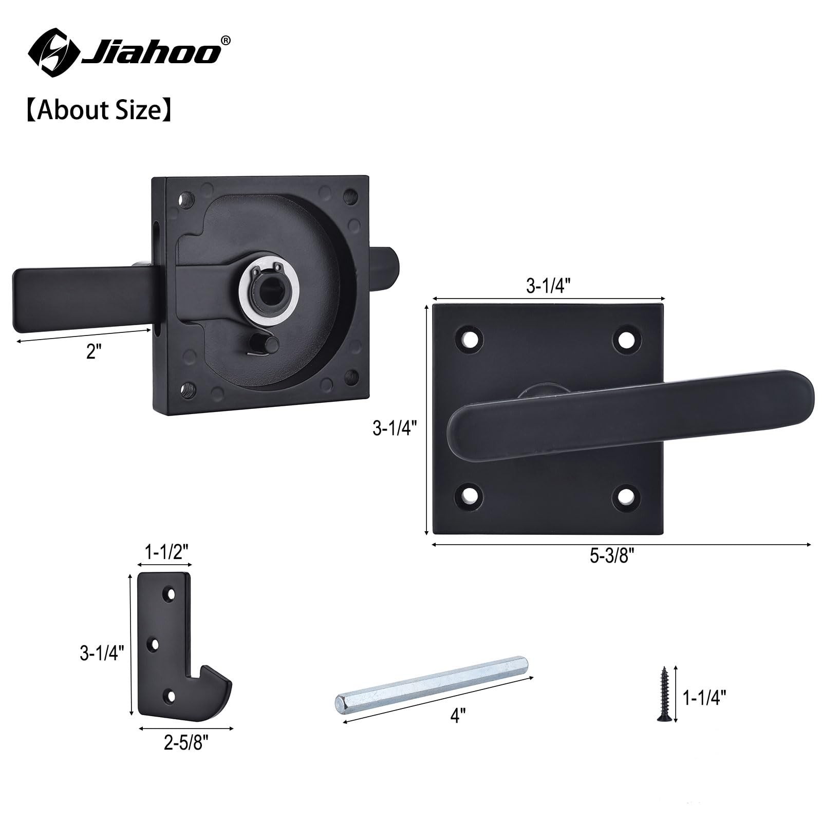 Double Side Gate Latch, Aluminum Self-Locking Gate Latch for Swing Door, Heav...