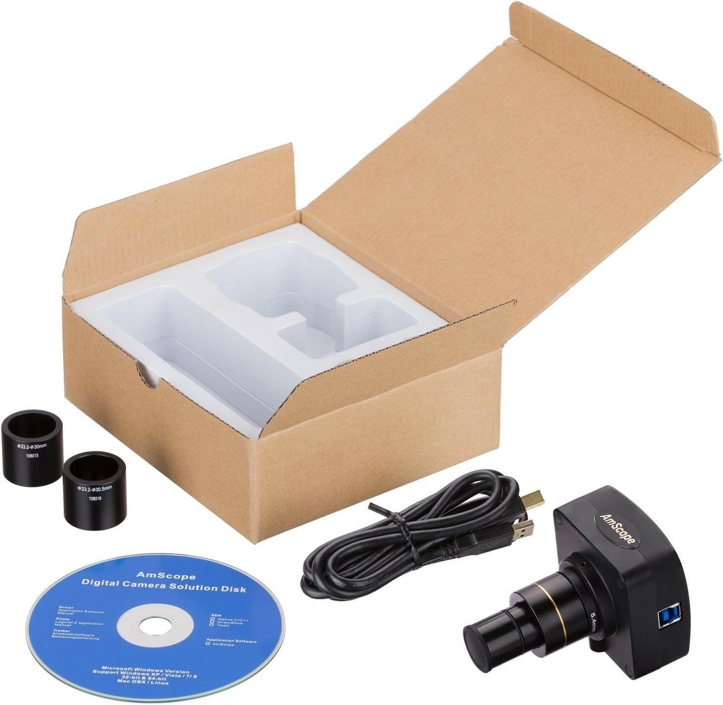 AmScope MU1003 10MP USB3.0 Real-Time Live Video Microscope Digital Camera 10 MP,