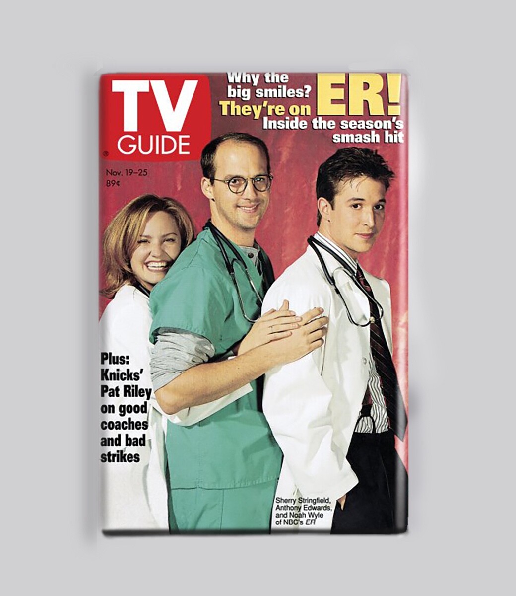 ER / TV GUIDE - 2"x3" POSTER MAGNET retro 90s vintage e.r. show Clooney nbc